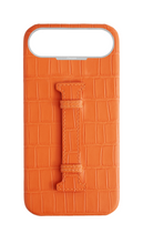 Matte Orange Embossed Crocodile Case