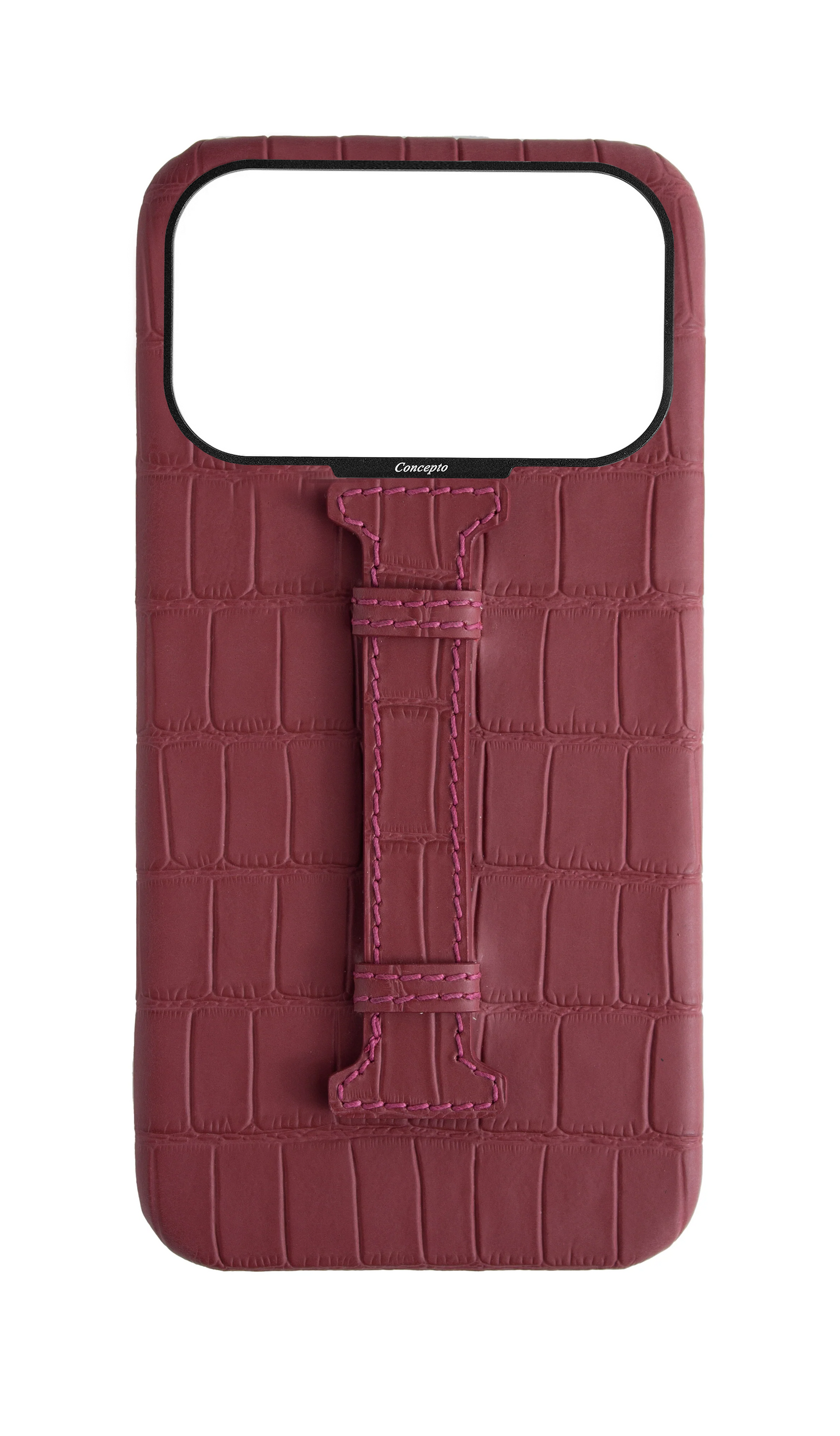 Matte Maroon Embossed Crocodile Case