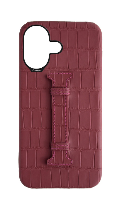 Matte Maroon Embossed Crocodile Case