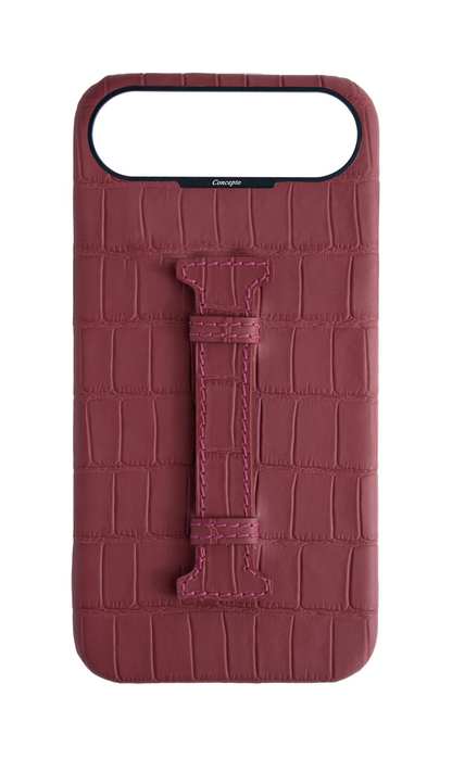 Matte Maroon Embossed Crocodile Case