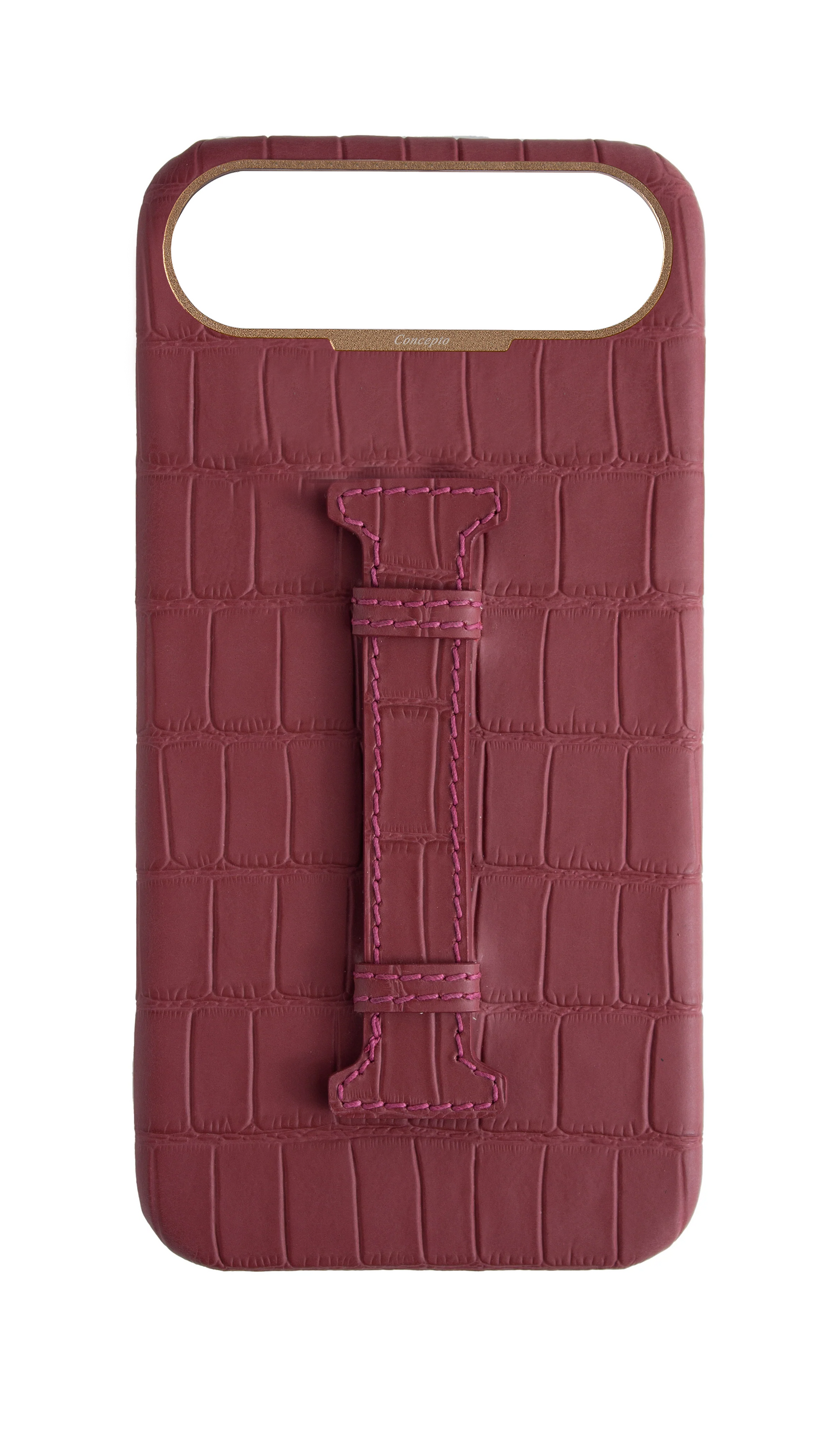 Matte Maroon Embossed Crocodile Case