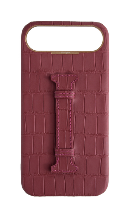 Matte Maroon Embossed Crocodile Case