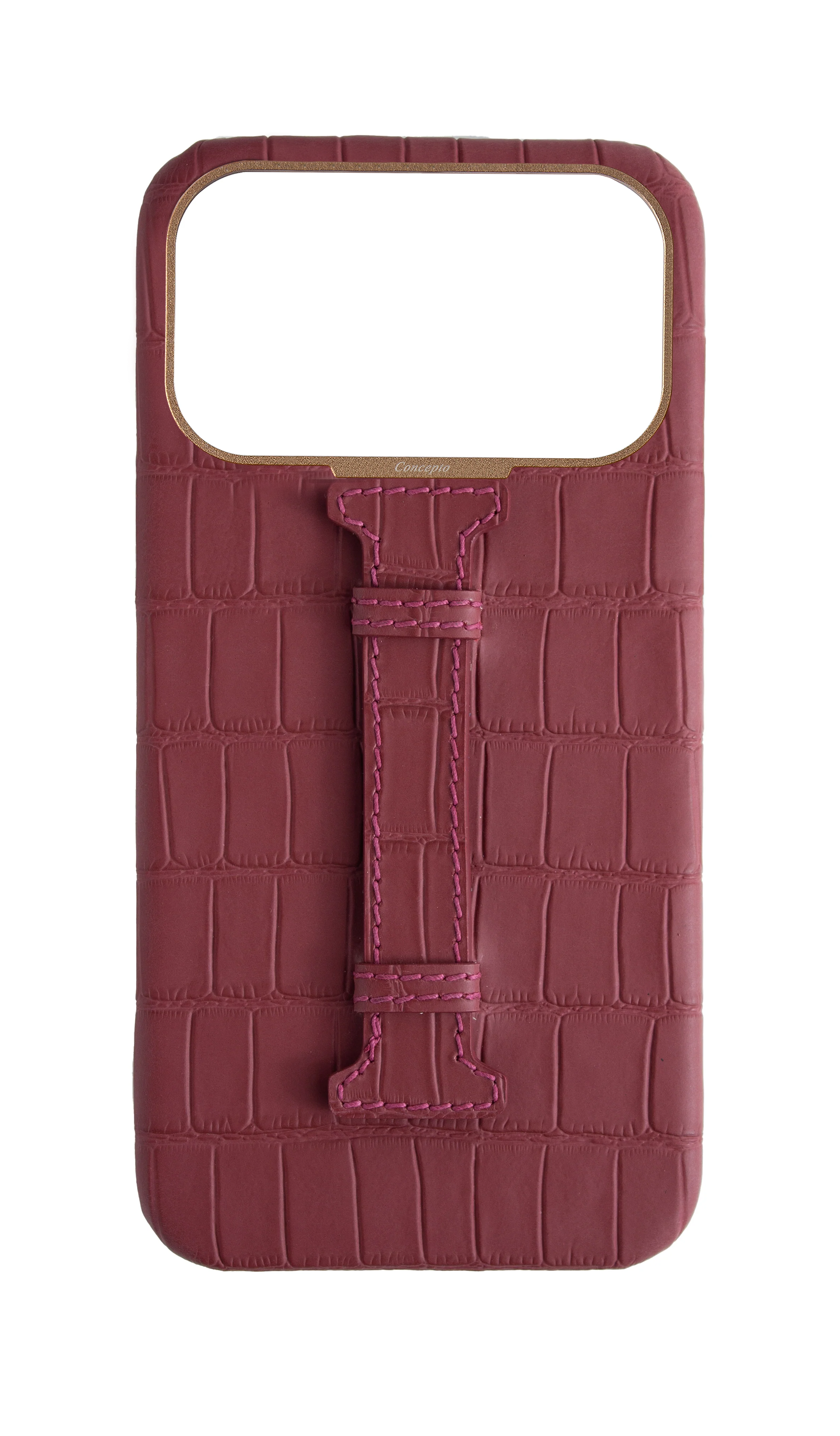 Matte Maroon Embossed Crocodile Case