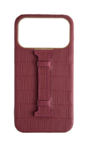 Matte Maroon Embossed Crocodile Case