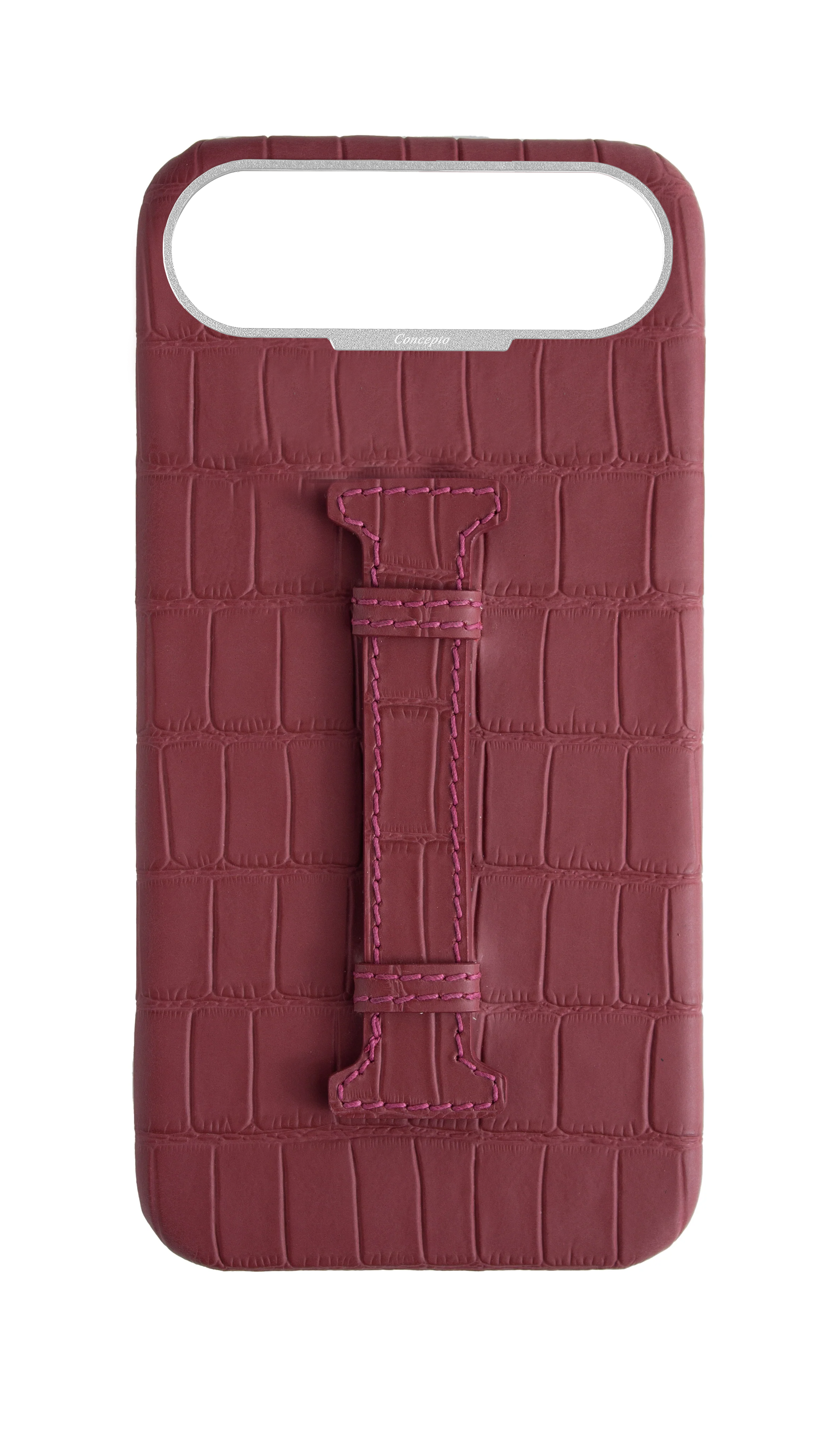 Matte Maroon Embossed Crocodile Case