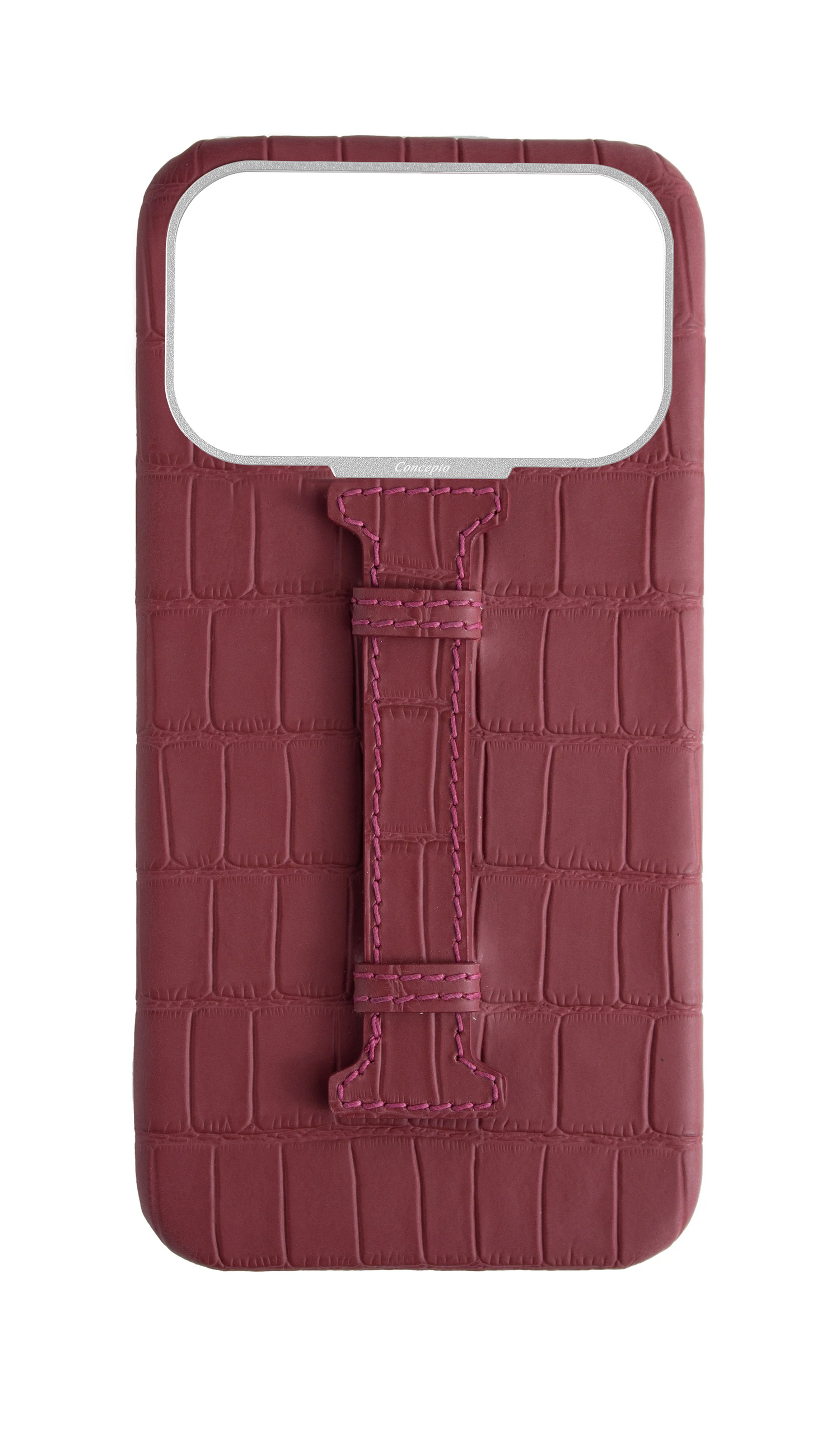 Matte Maroon Embossed Crocodile Case
