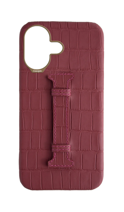 Matte Maroon Embossed Crocodile Case
