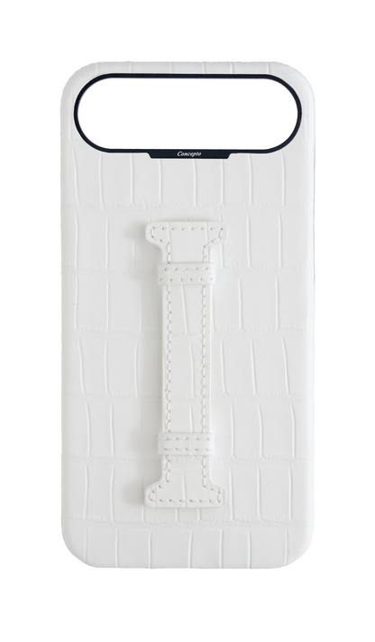 Matte White Embossed Crocodile Case