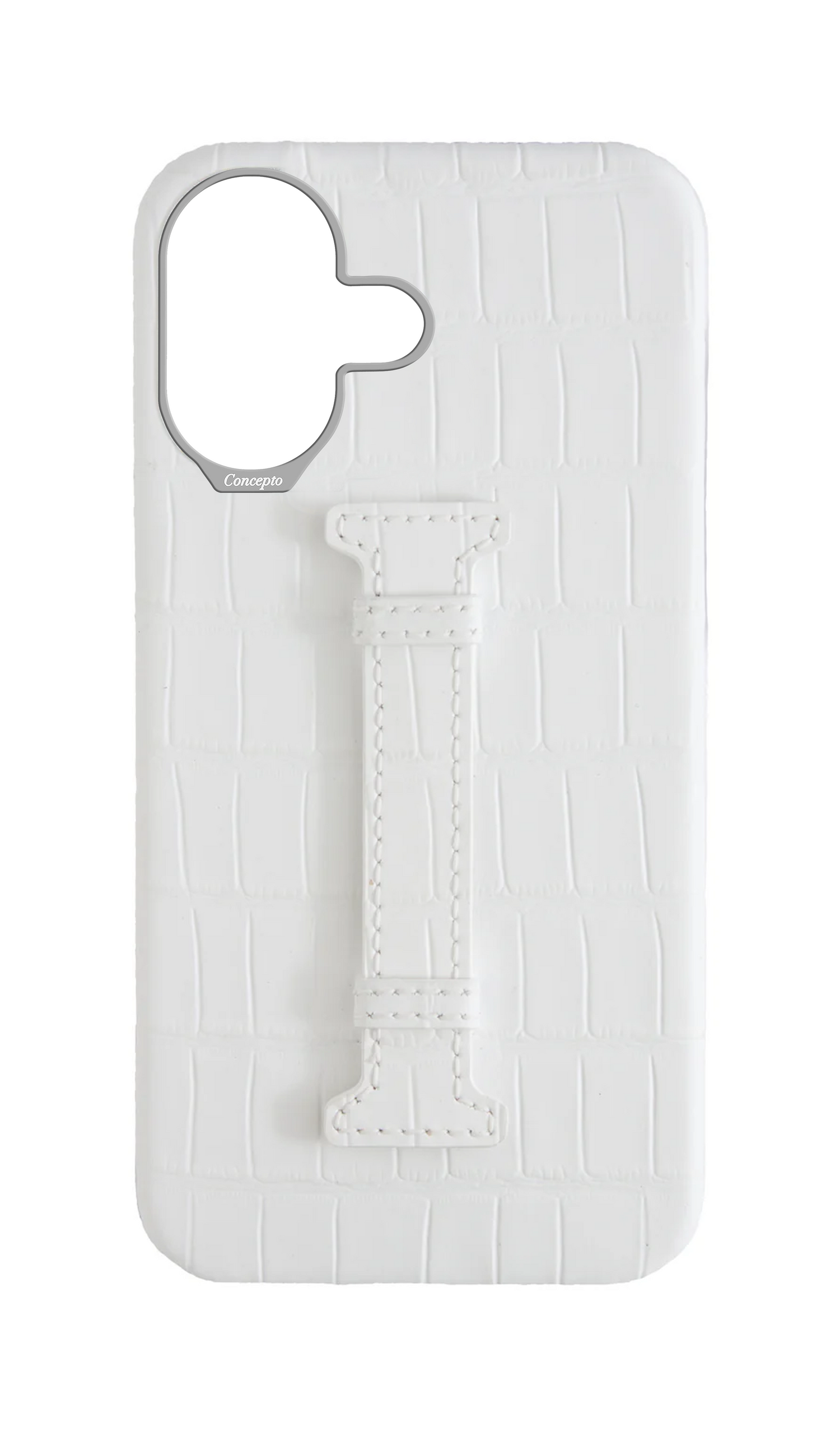 Matte White Embossed Crocodile Case