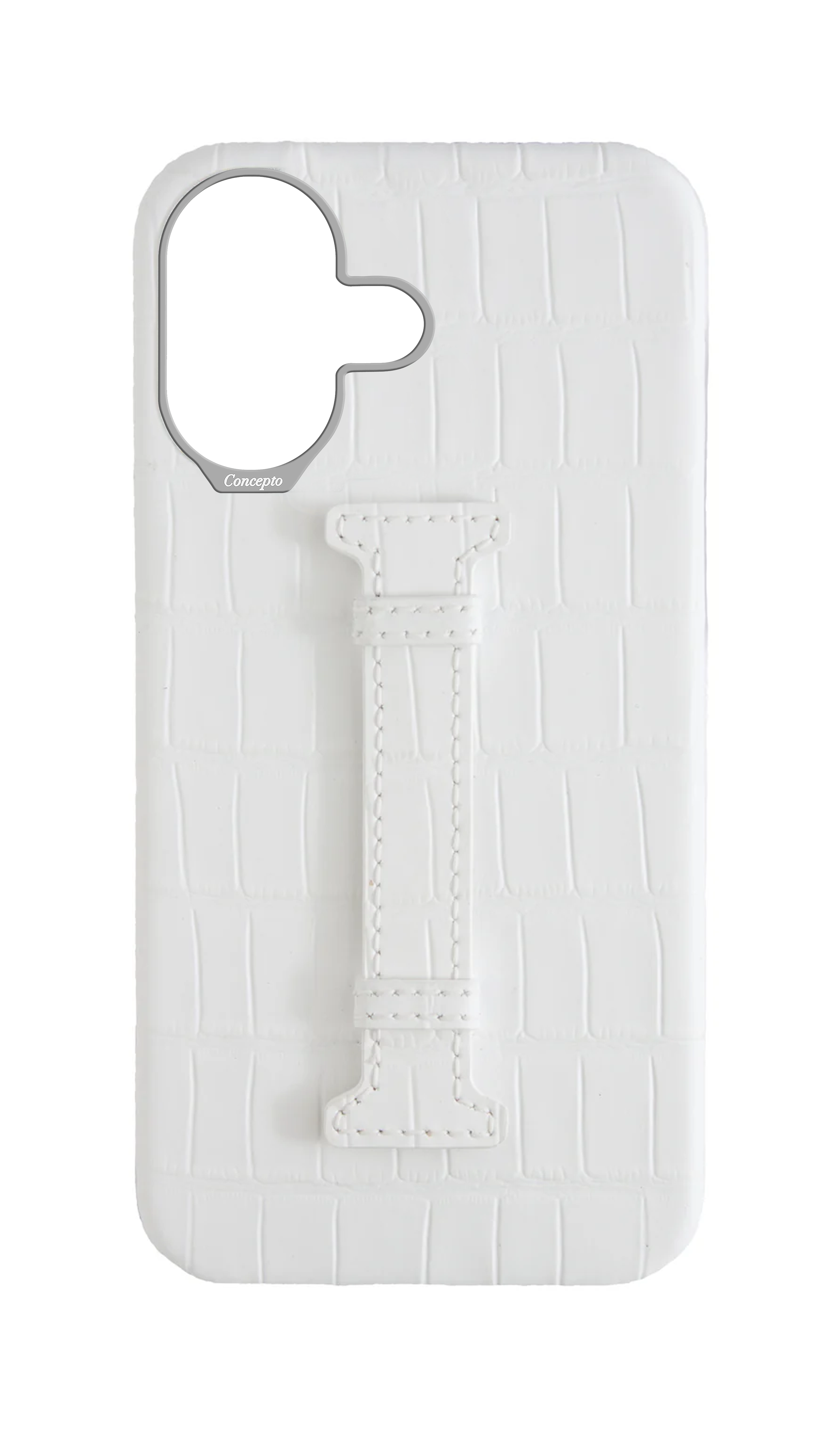 Matte White Embossed Crocodile Case