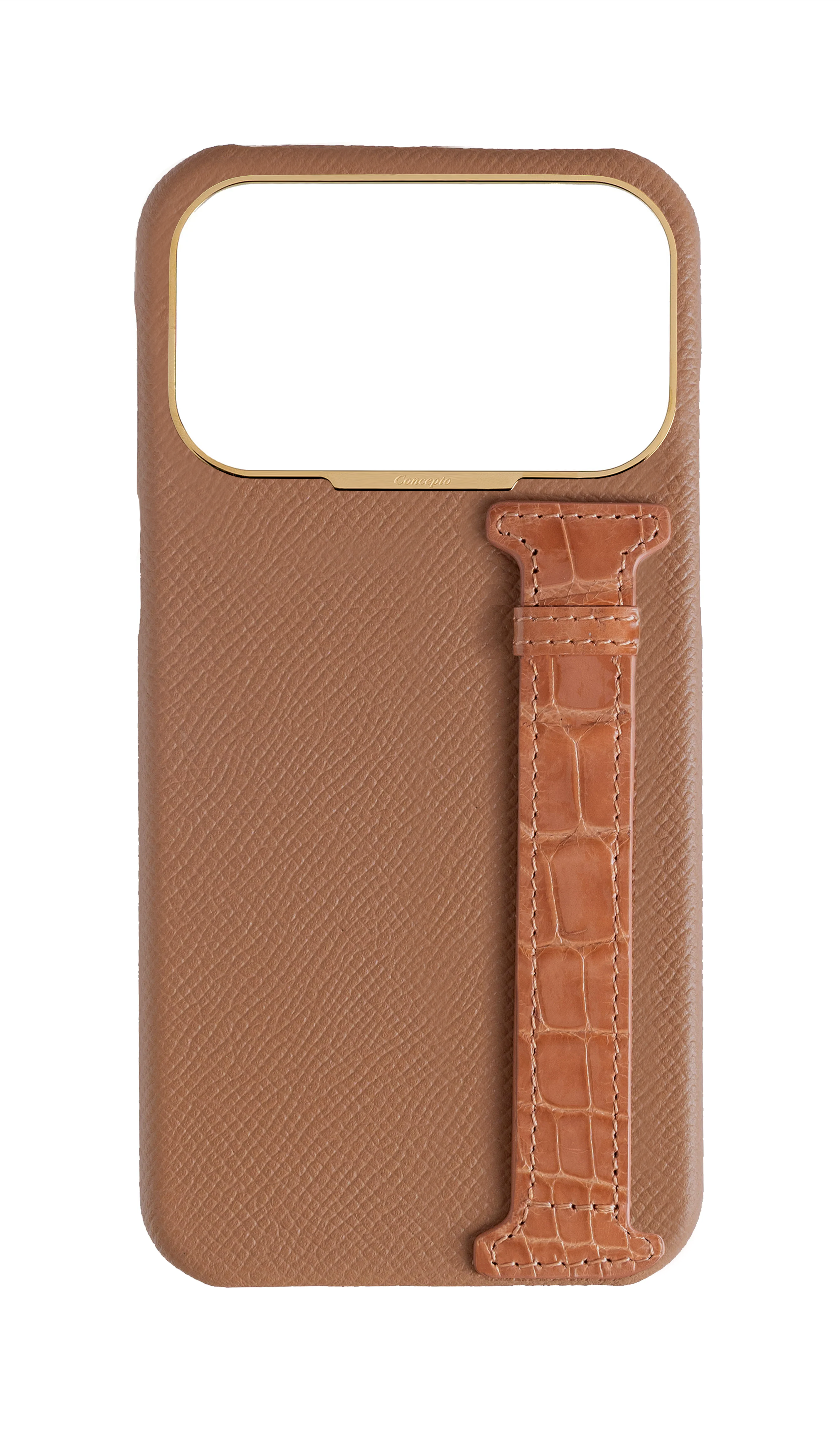 Soft Pink Exotic Crocodile Side Strap Case
