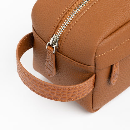 Tan Handcrafted Toiletry Pouch