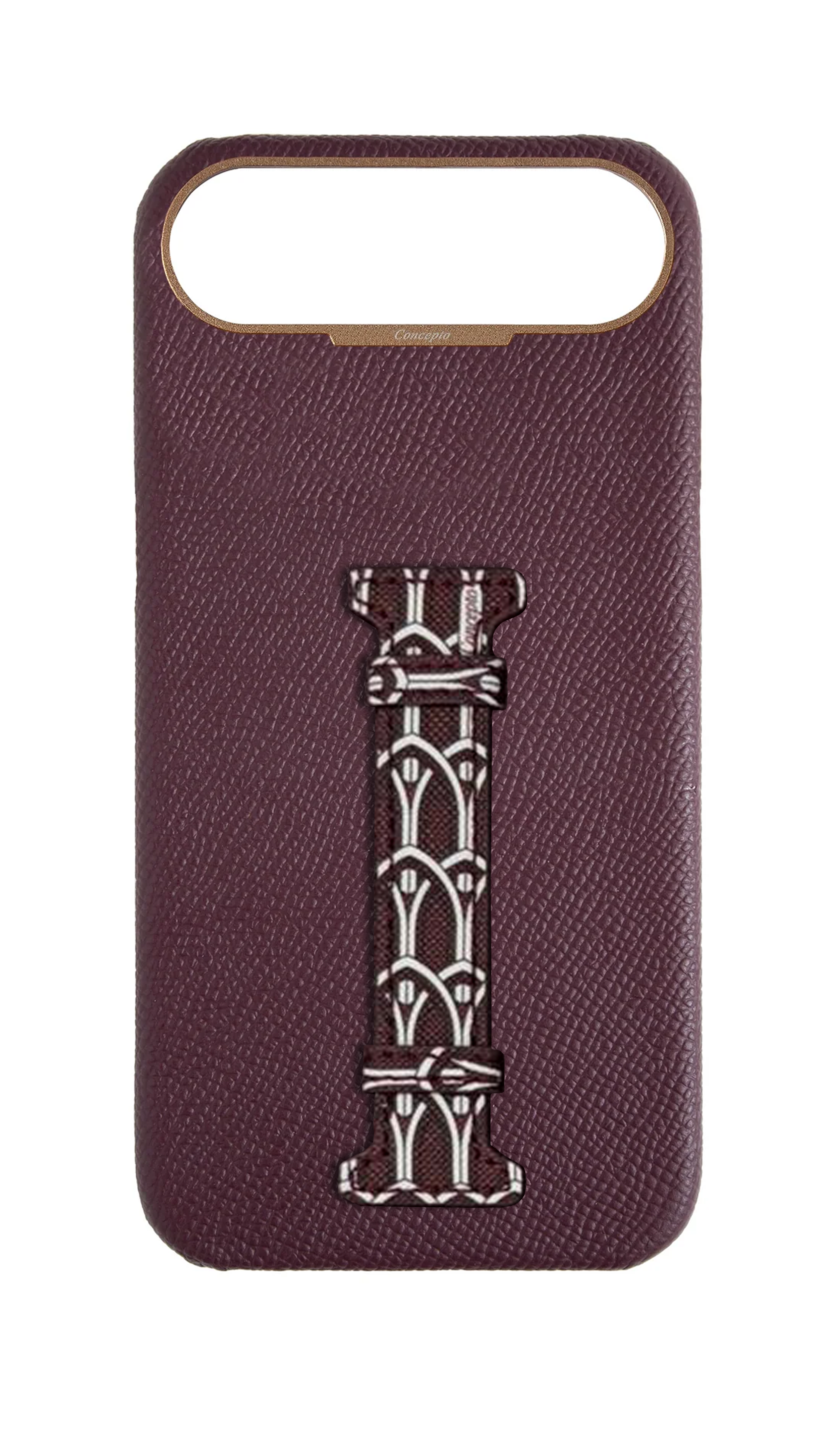 Maroon Monogram Middle Strap Case