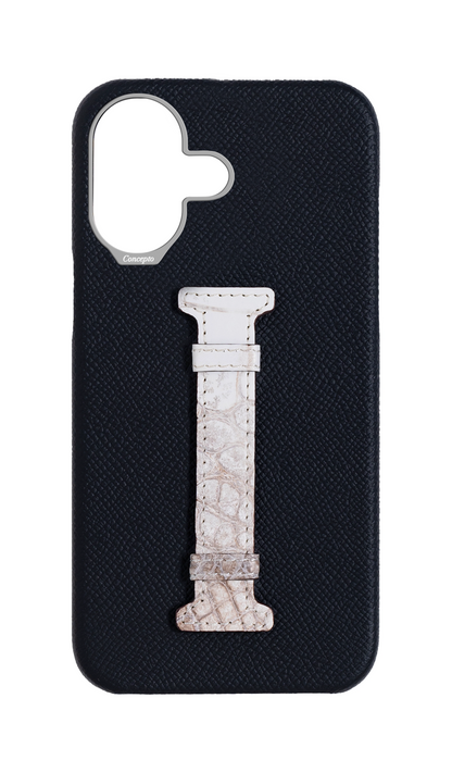 Black Himalayan Exotic Crocodile Middle Strap Case