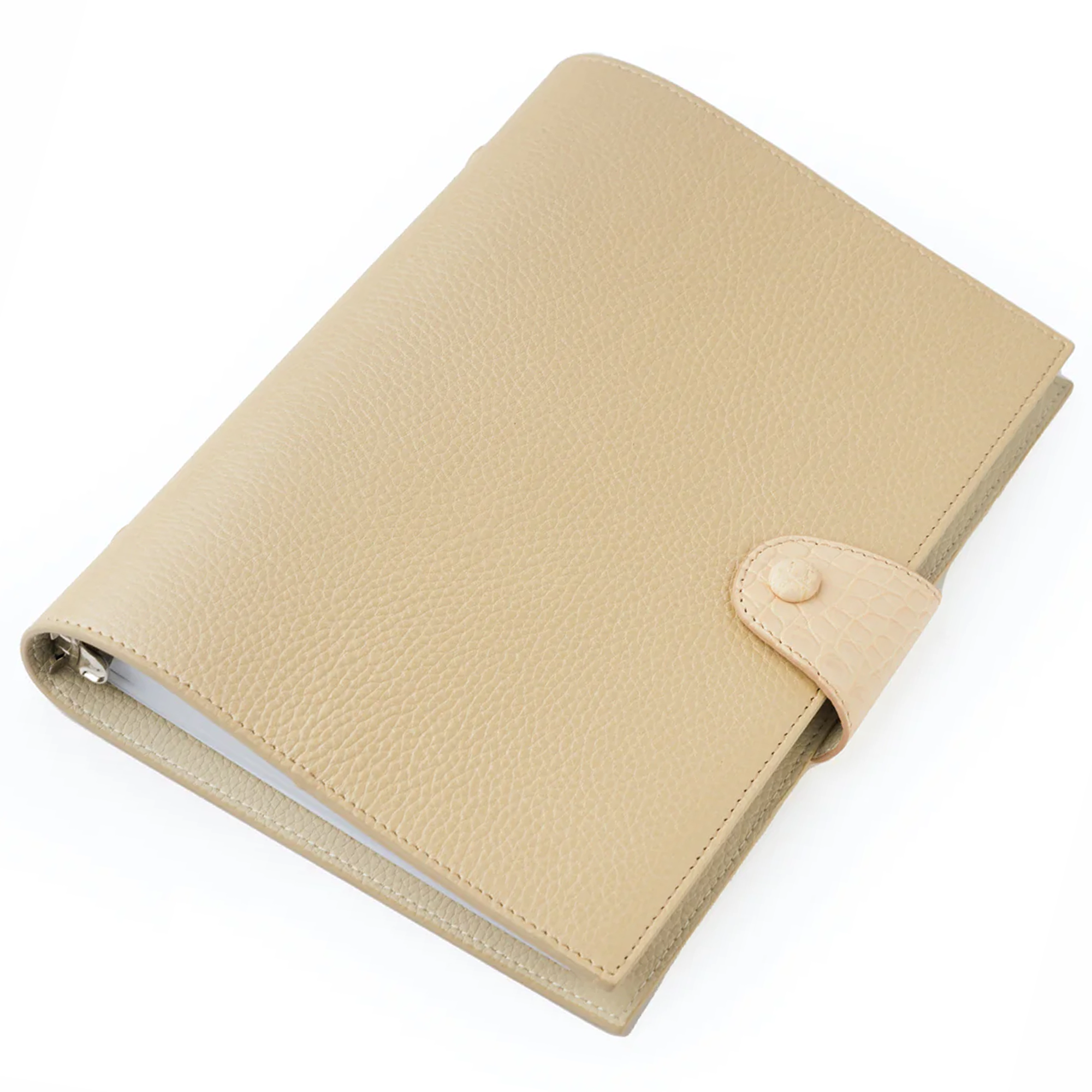 Beige / Floral White Notebook