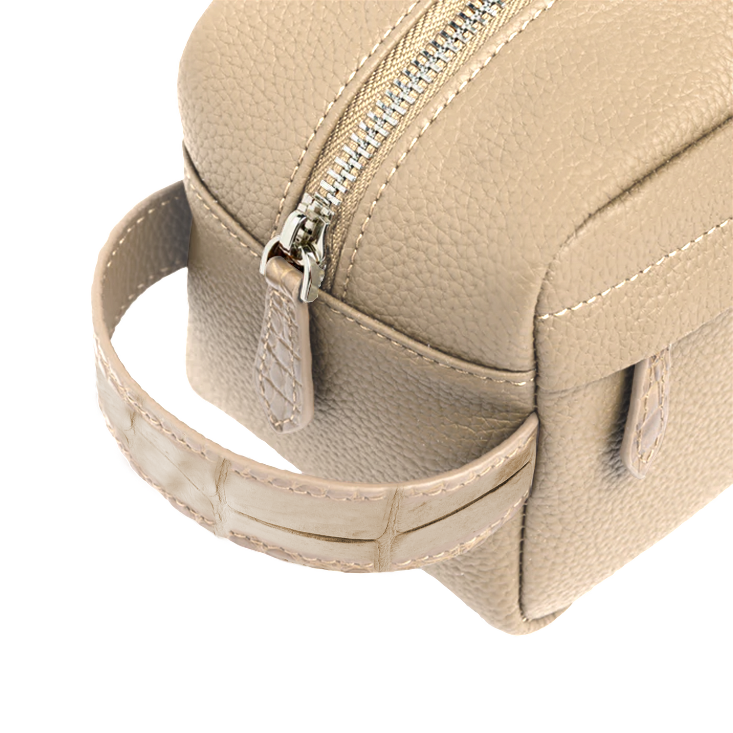 Beige Handcrafted Toiletry Pouch