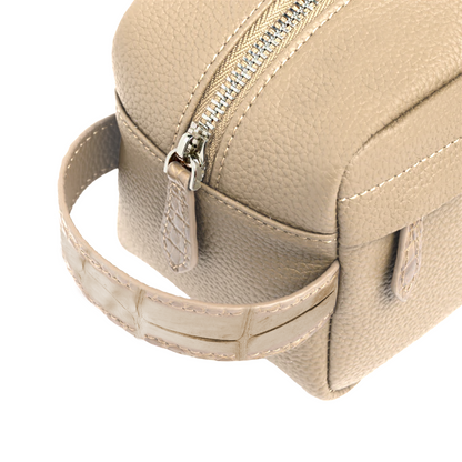 Beige Handcrafted Toiletry Pouch