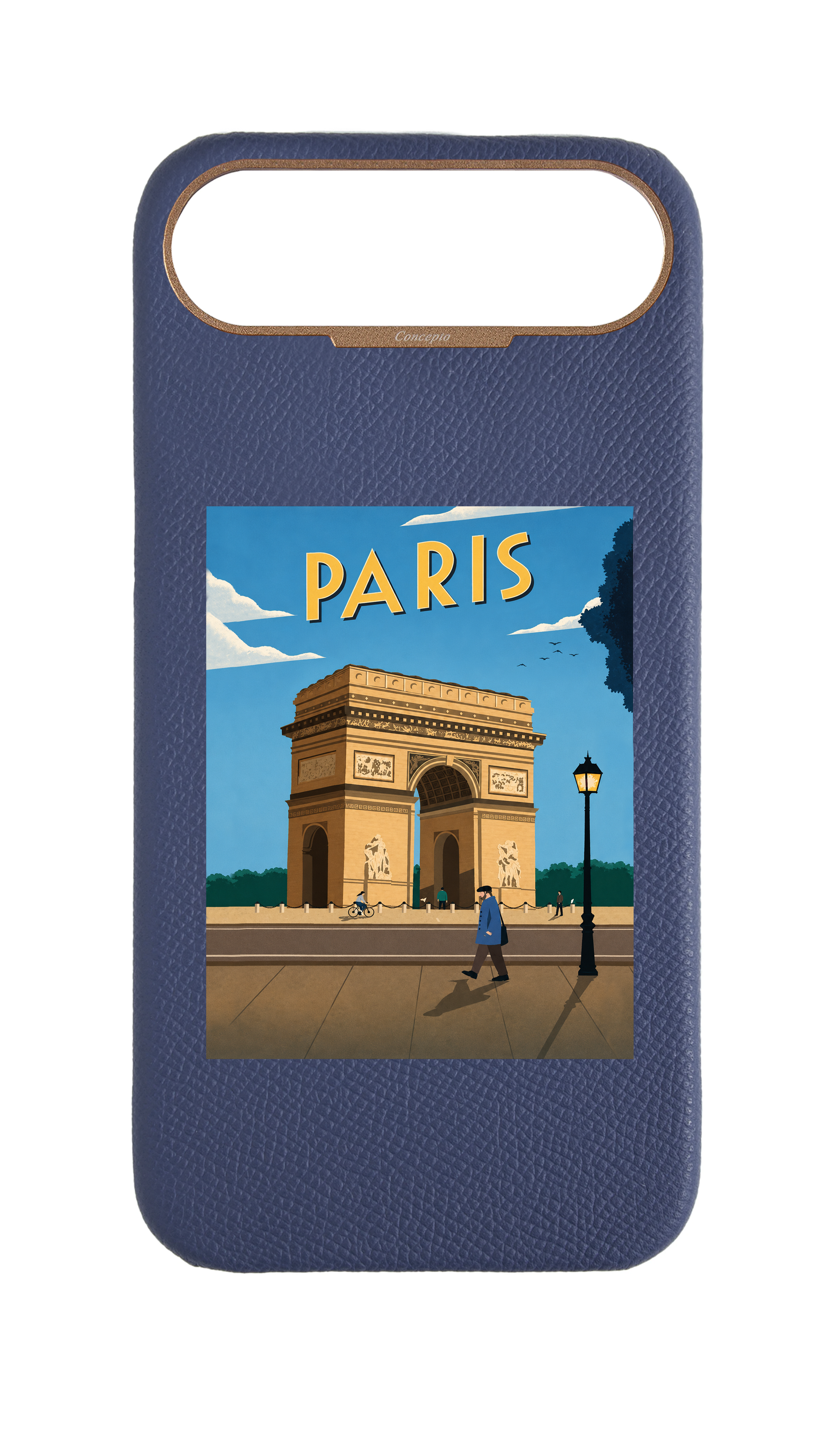 Navy Strapless Epsom Case - Paris