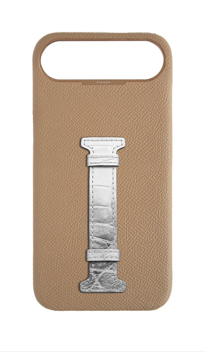 Beige Himalayan Exotic Crocodile Middle Strap Case