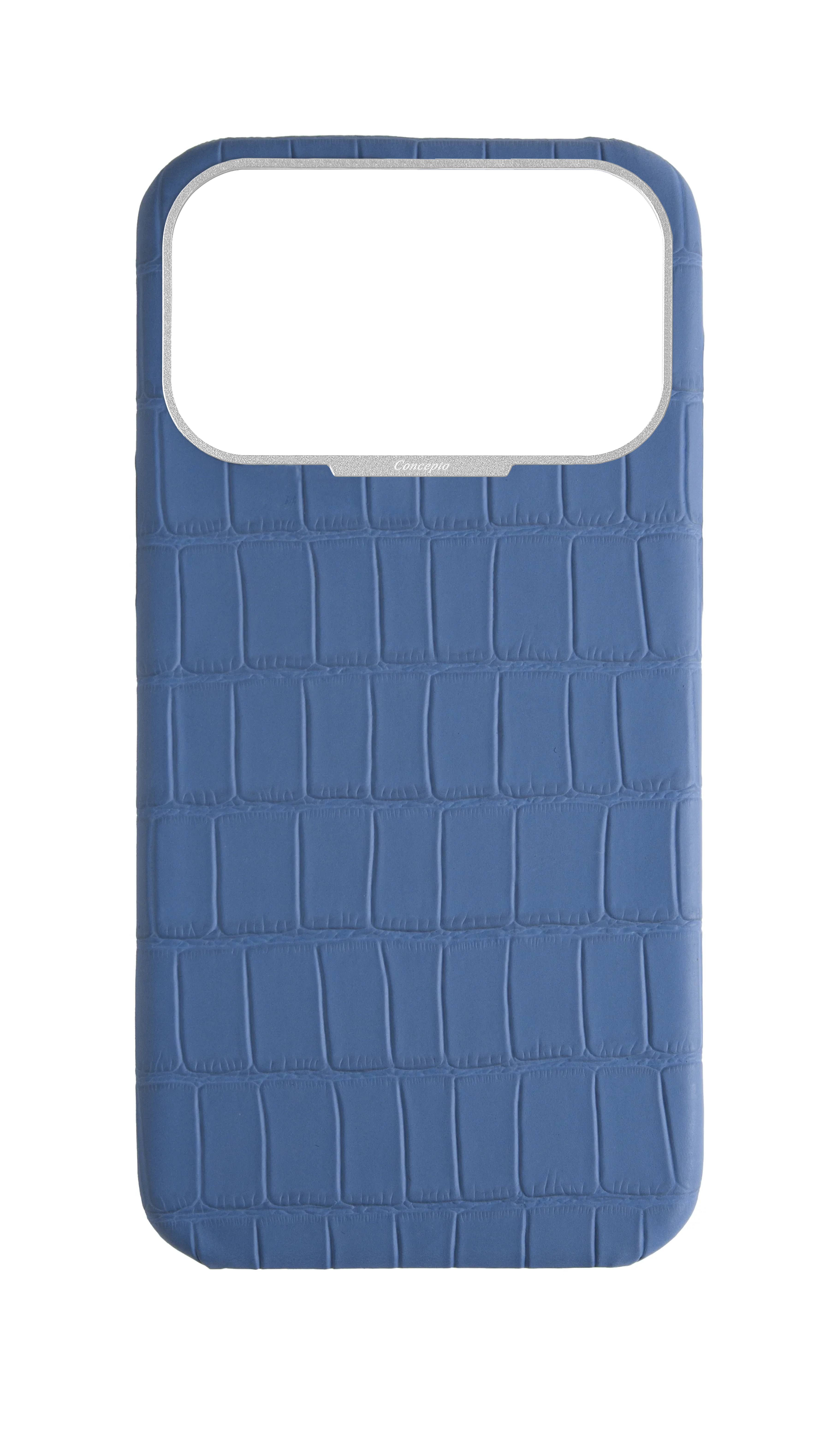 Matte Navy Strapless Embossed Crocodile Case