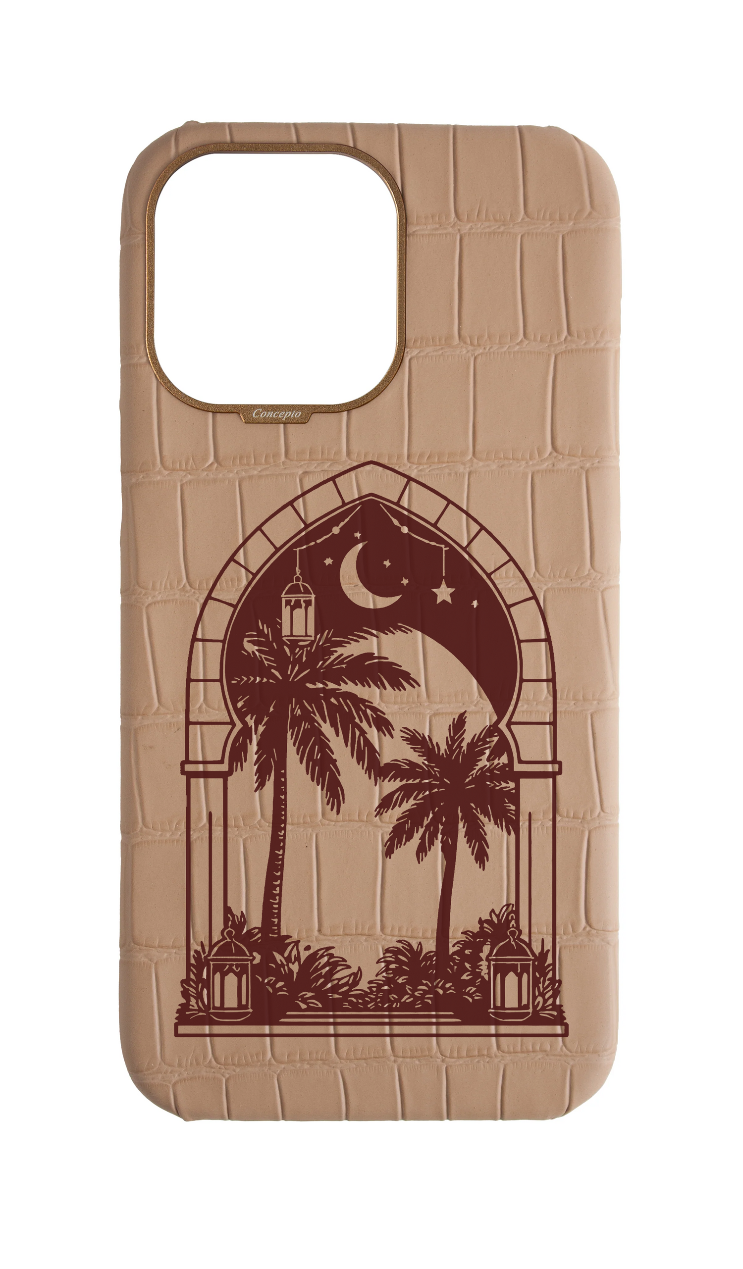 Matte Nude Strapless Embossed Crocodile Case - Ramadan Arch