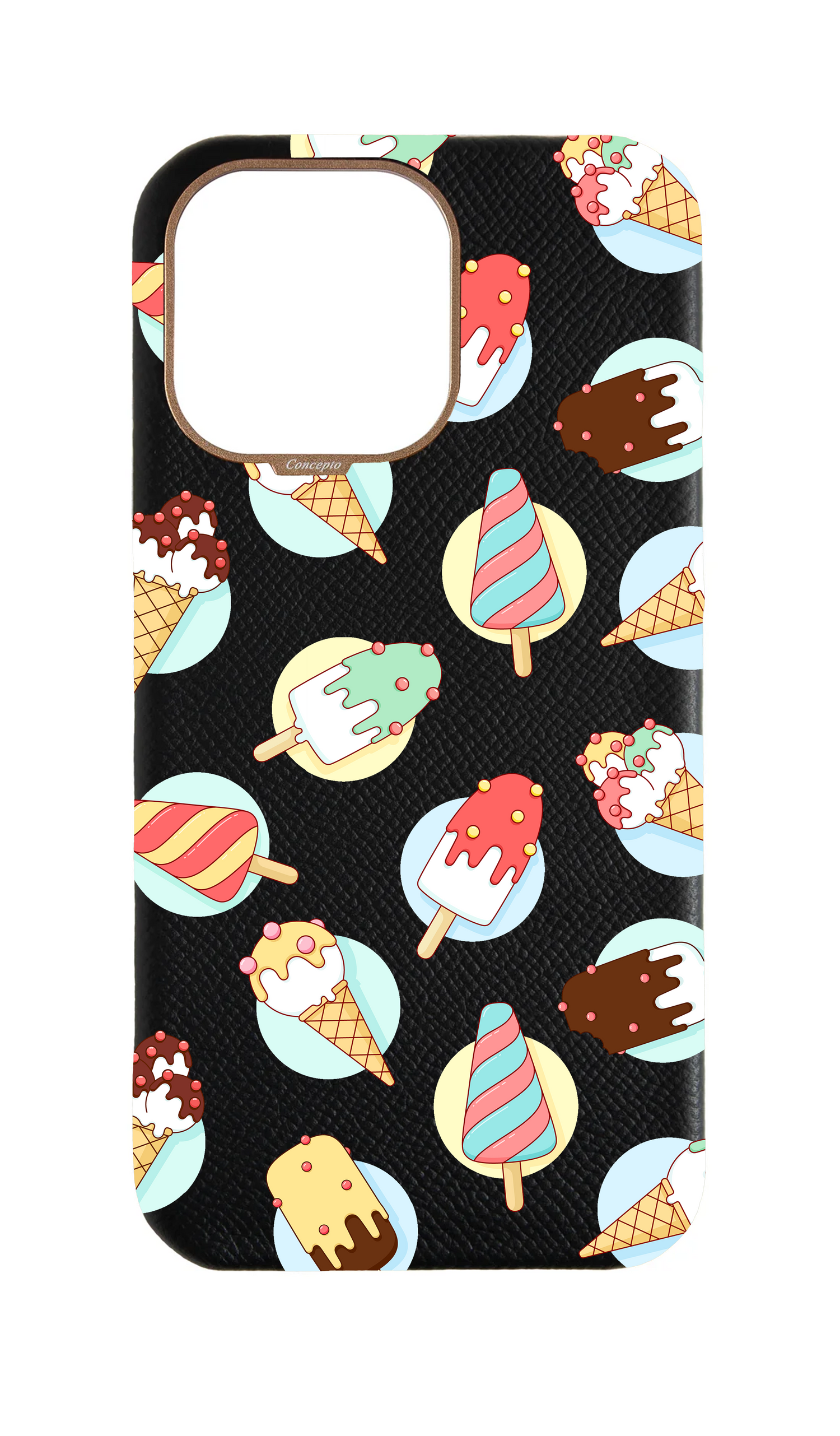 Black Strapless Epsom Case - Ice Cream