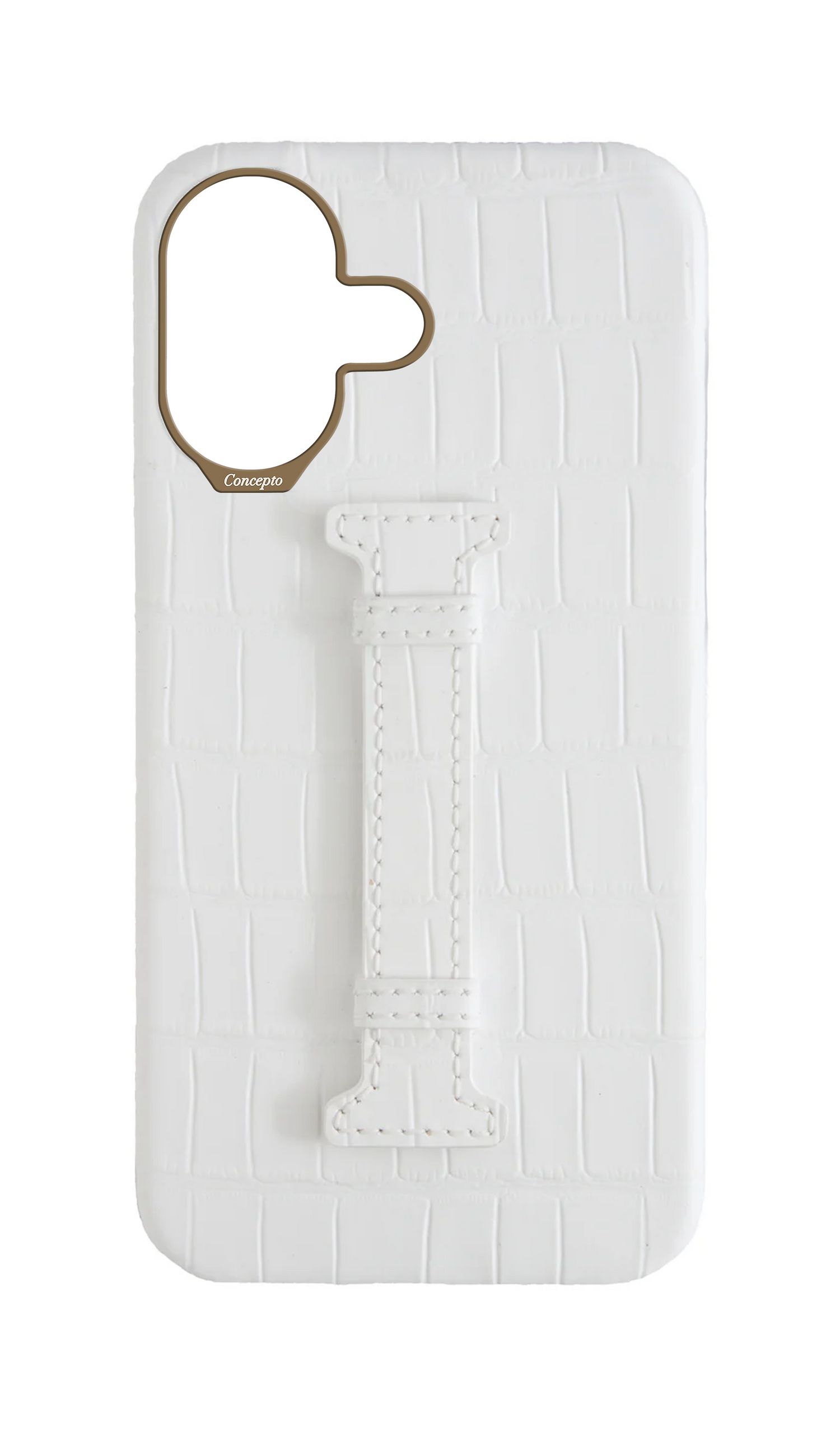 Matte White Embossed Crocodile Case