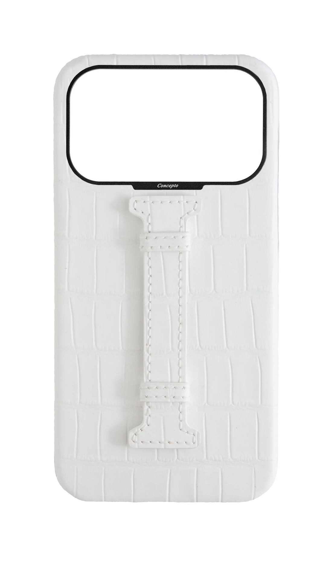 Matte White Embossed Crocodile Case