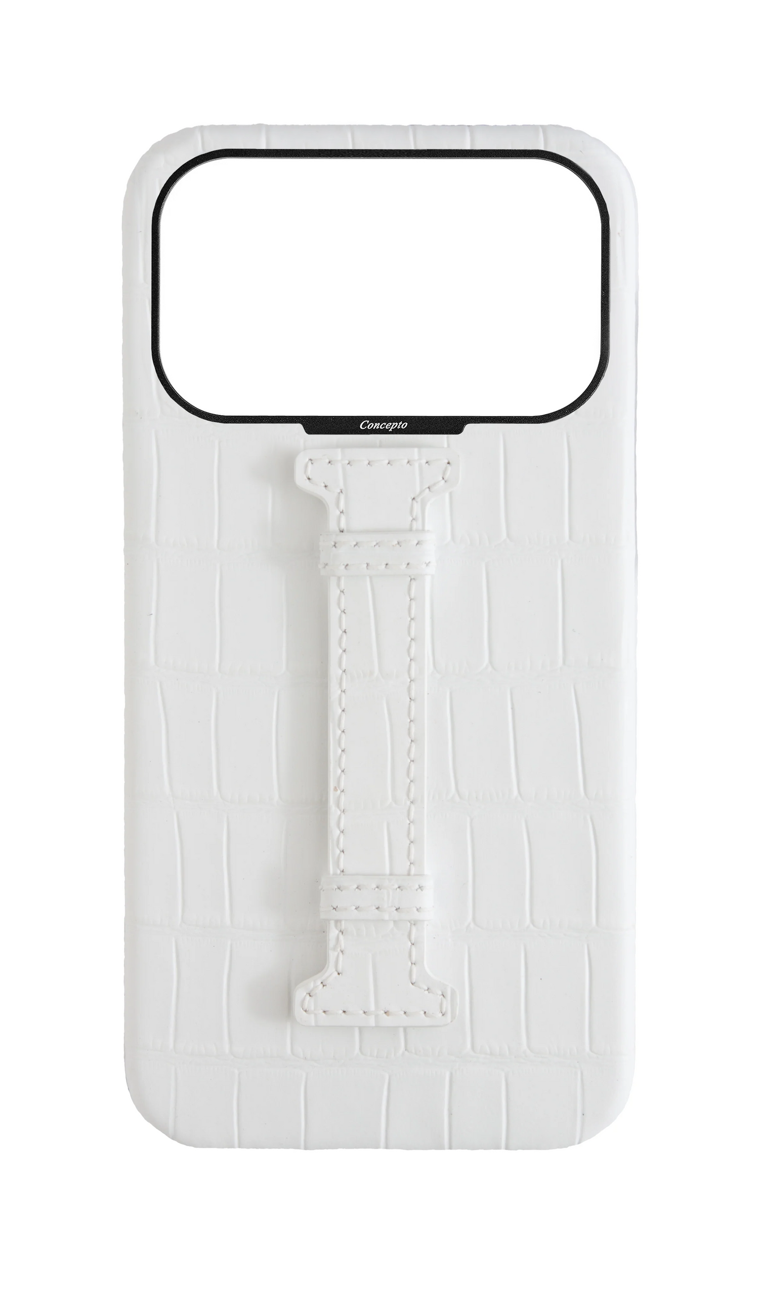 Matte White Embossed Crocodile Case