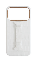 Matte White Embossed Crocodile Case