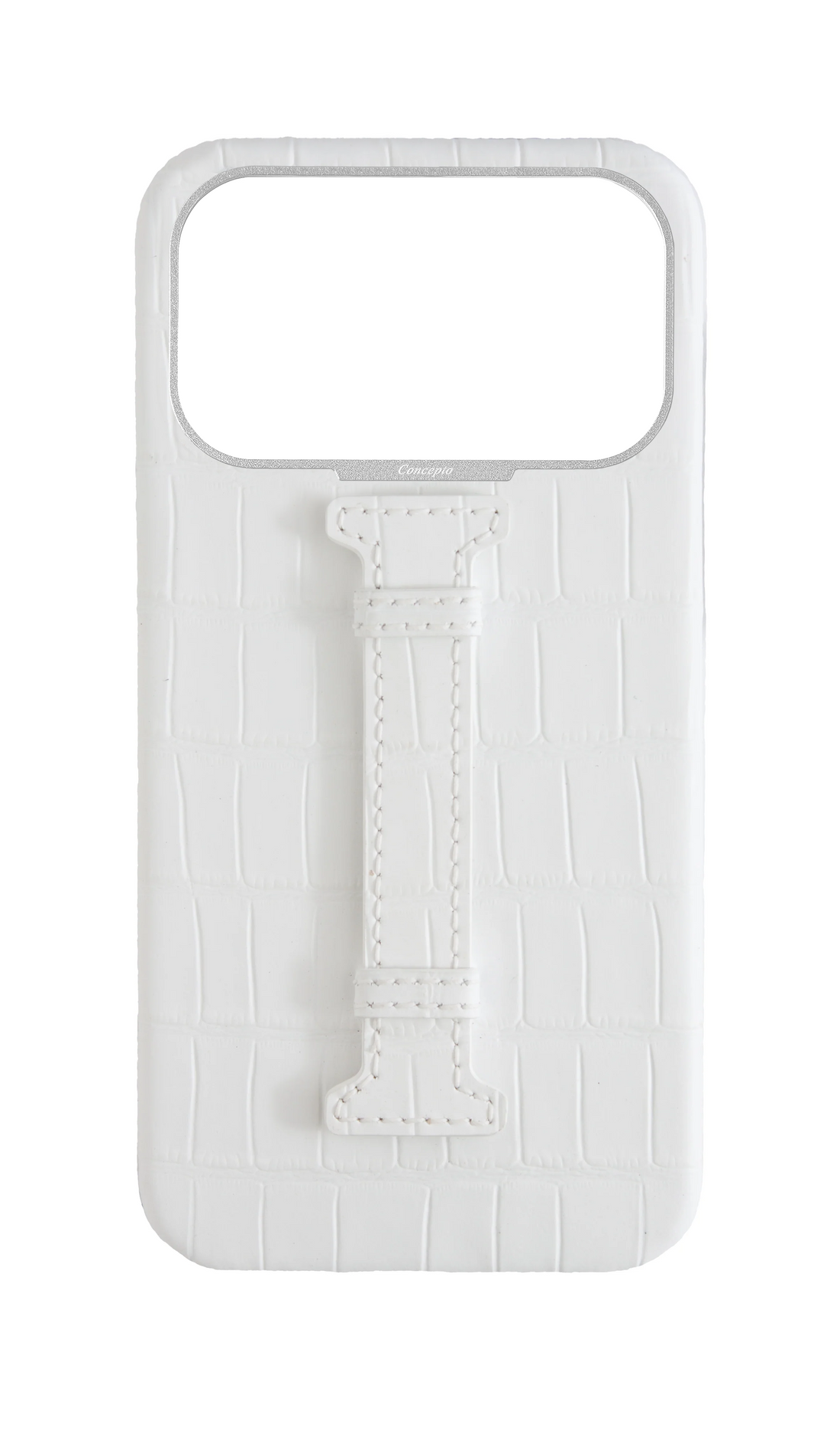 Matte White Embossed Crocodile Case