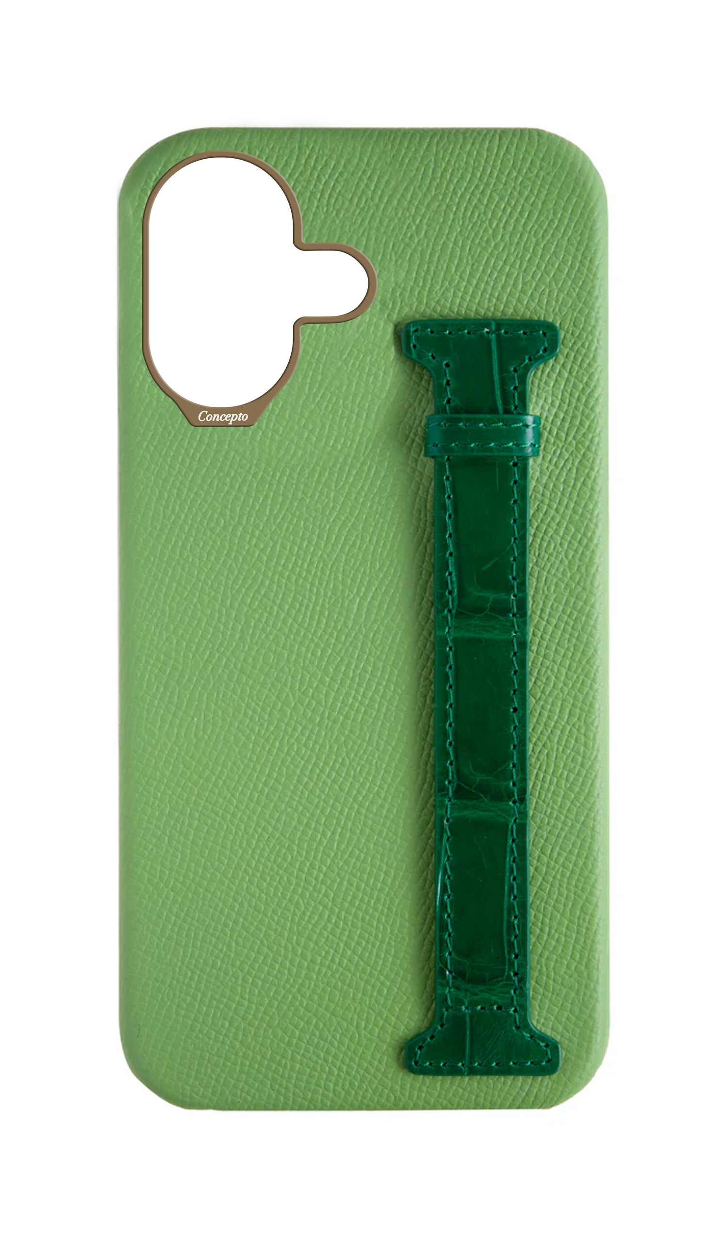 Leaf Green / Royal Green Exotic Crocodile Side Strap Case