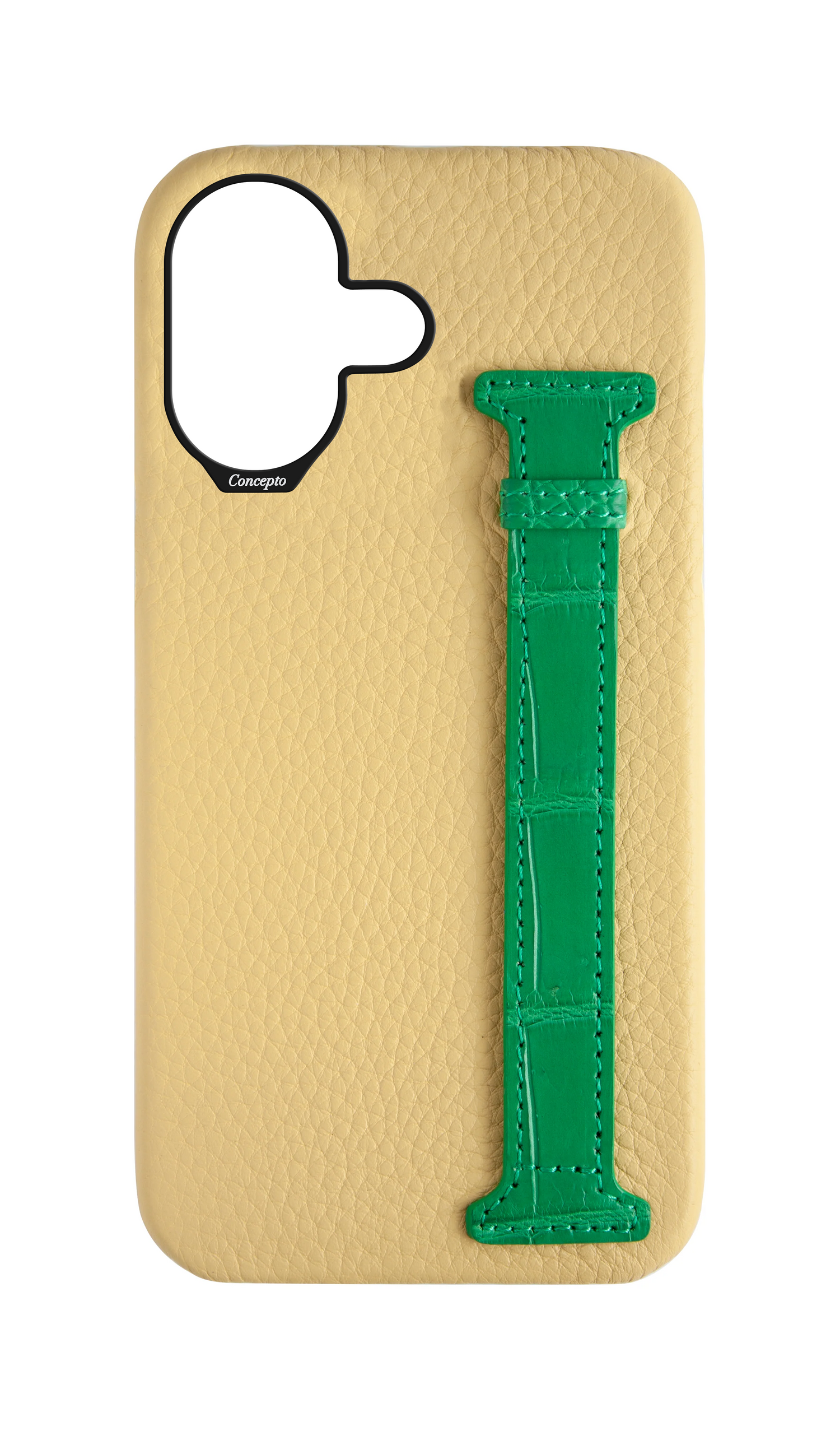 Yellow / Green Exotic Crocodile Side Strap Case