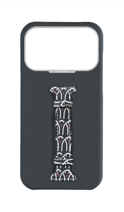 Grey Monogram Middle Strap Case