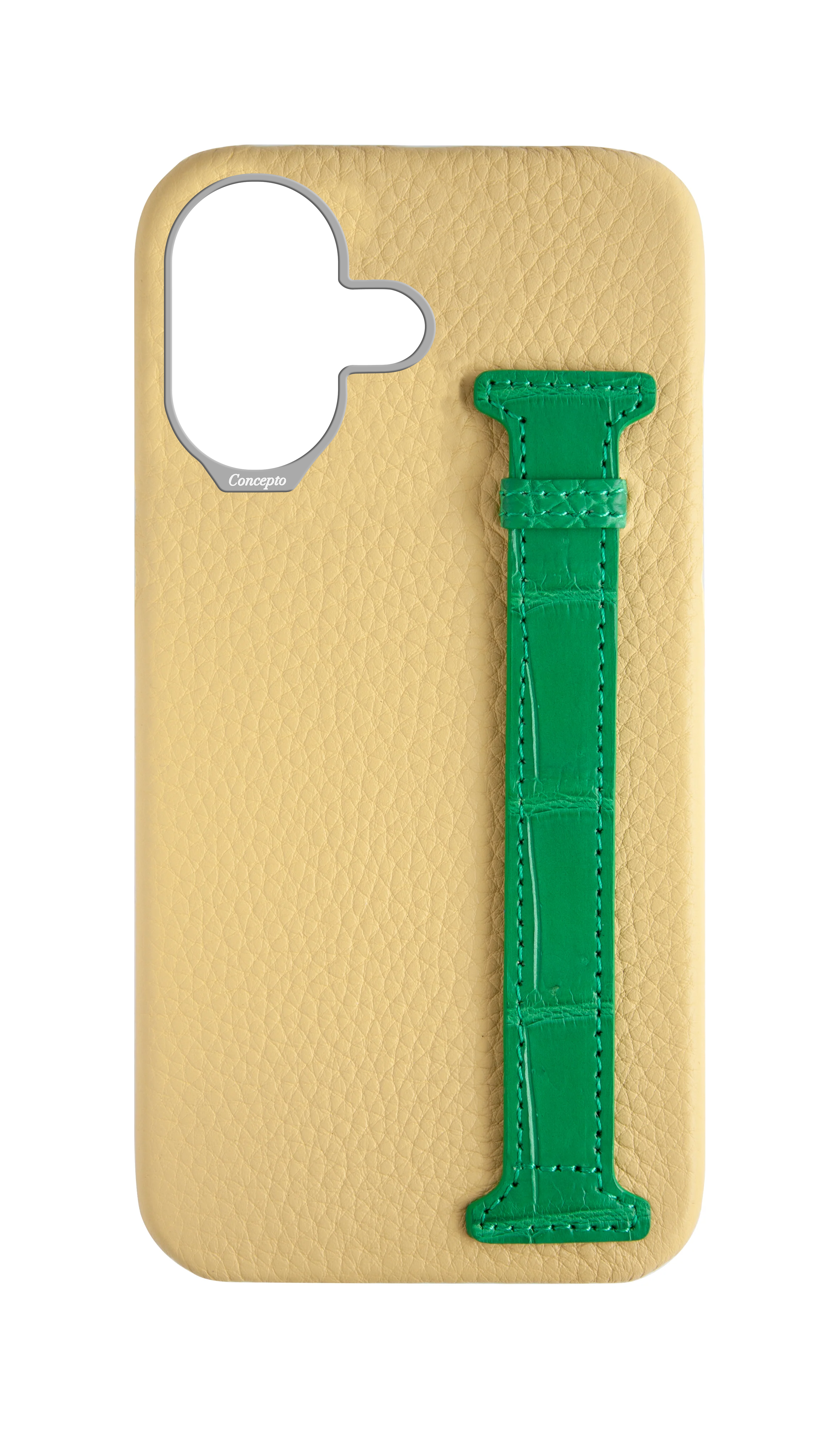 Yellow / Green Exotic Crocodile Side Strap Case