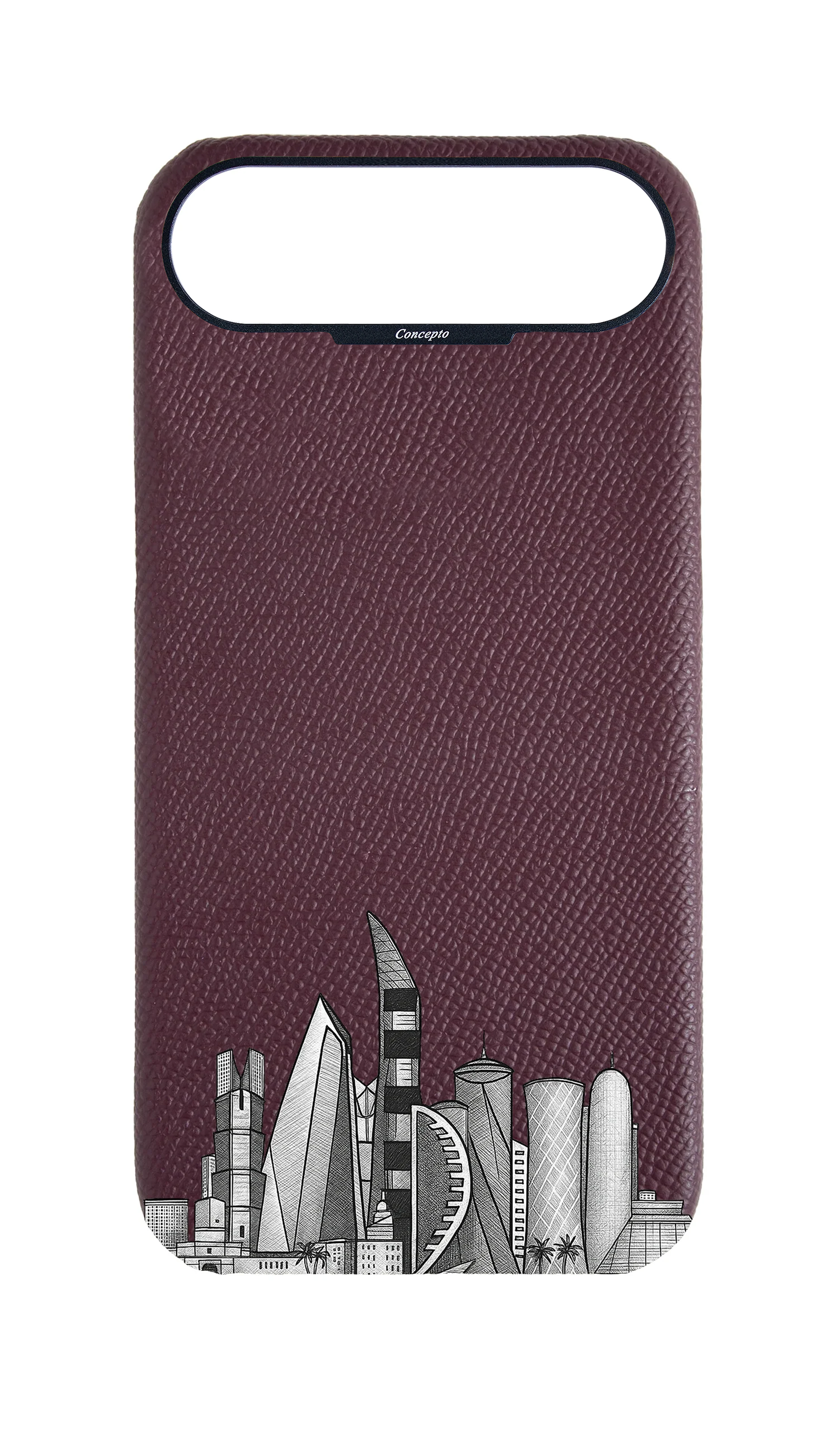 Maroon Strapless Case - Doha Skyline