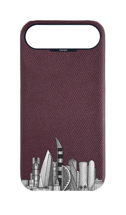 Maroon Strapless Case - Doha Skyline