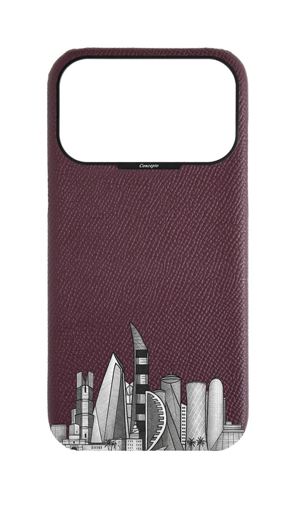 Maroon Strapless Case - Doha Skyline