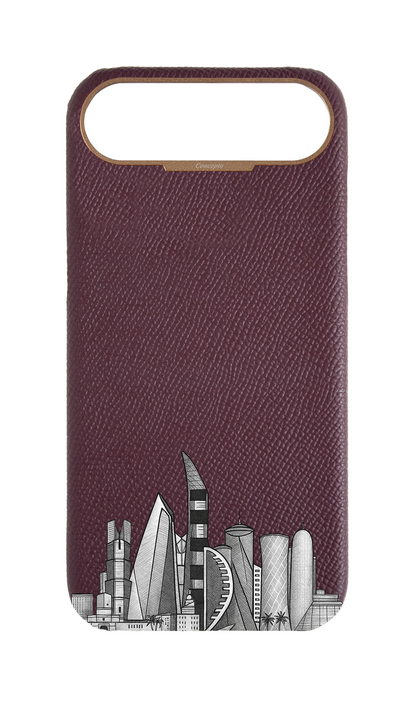 Maroon Strapless Case - Doha Skyline
