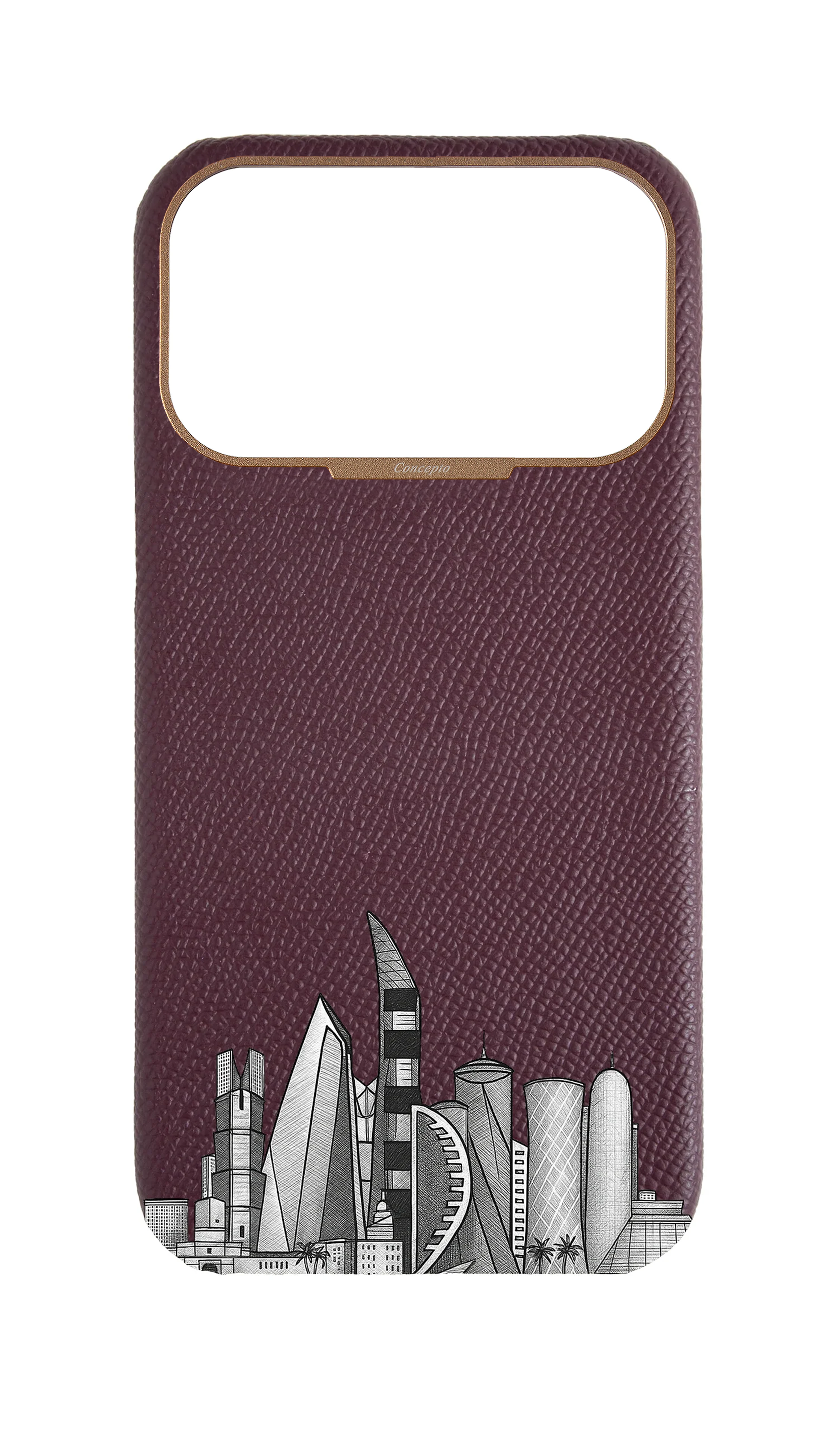 Maroon Strapless Case - Doha Skyline