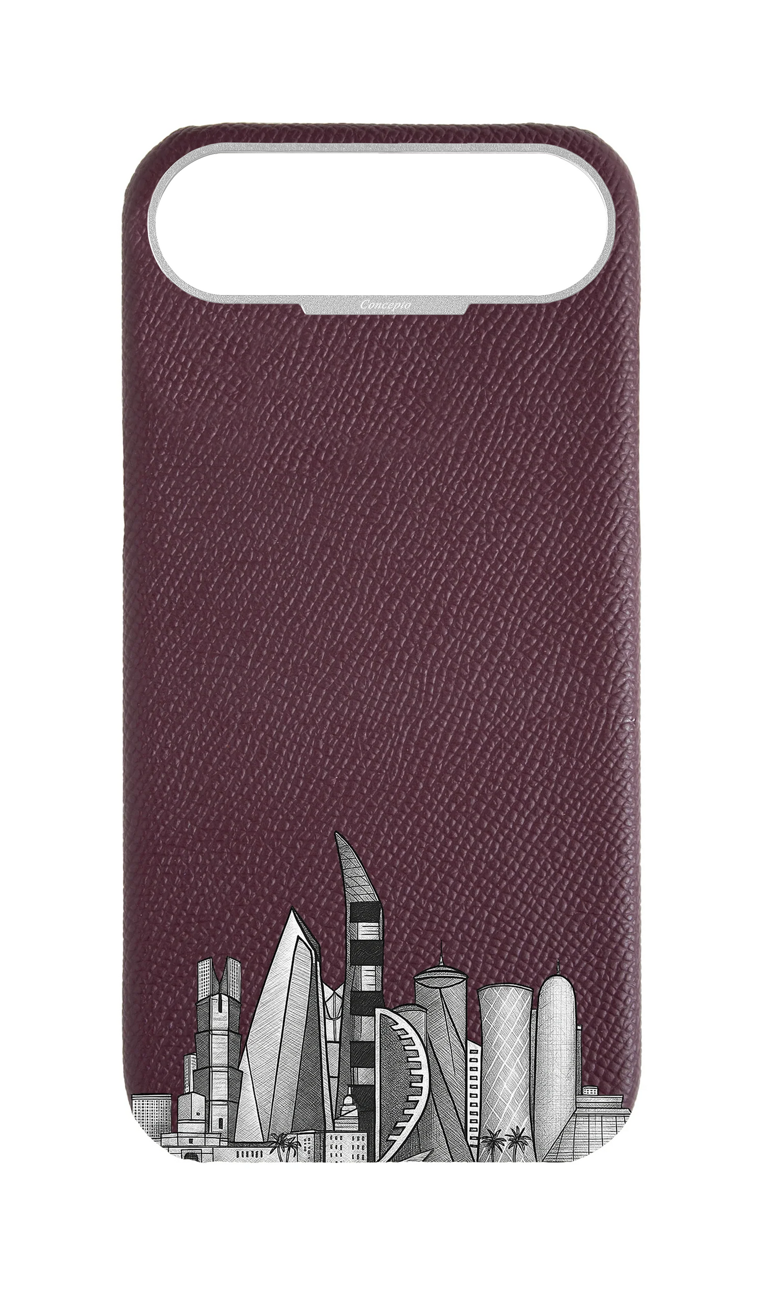 Maroon Strapless Case - Doha Skyline