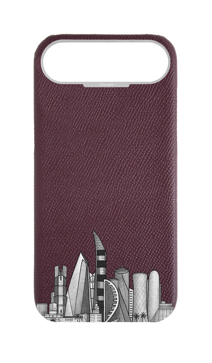 Maroon Strapless Case - Doha Skyline