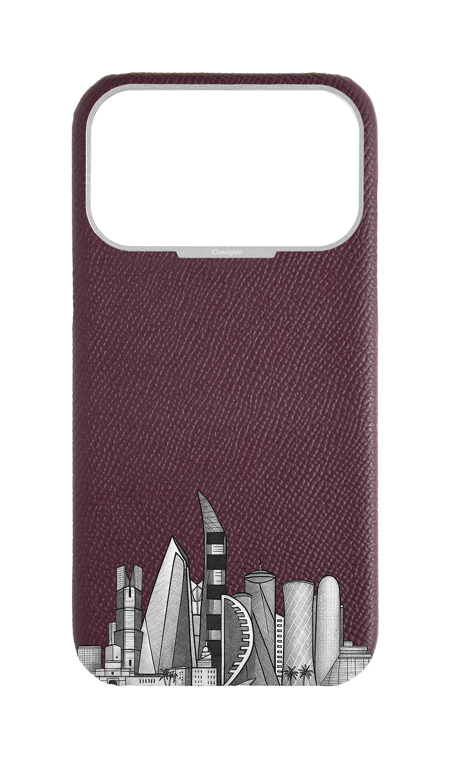 Maroon Strapless Case - Doha Skyline