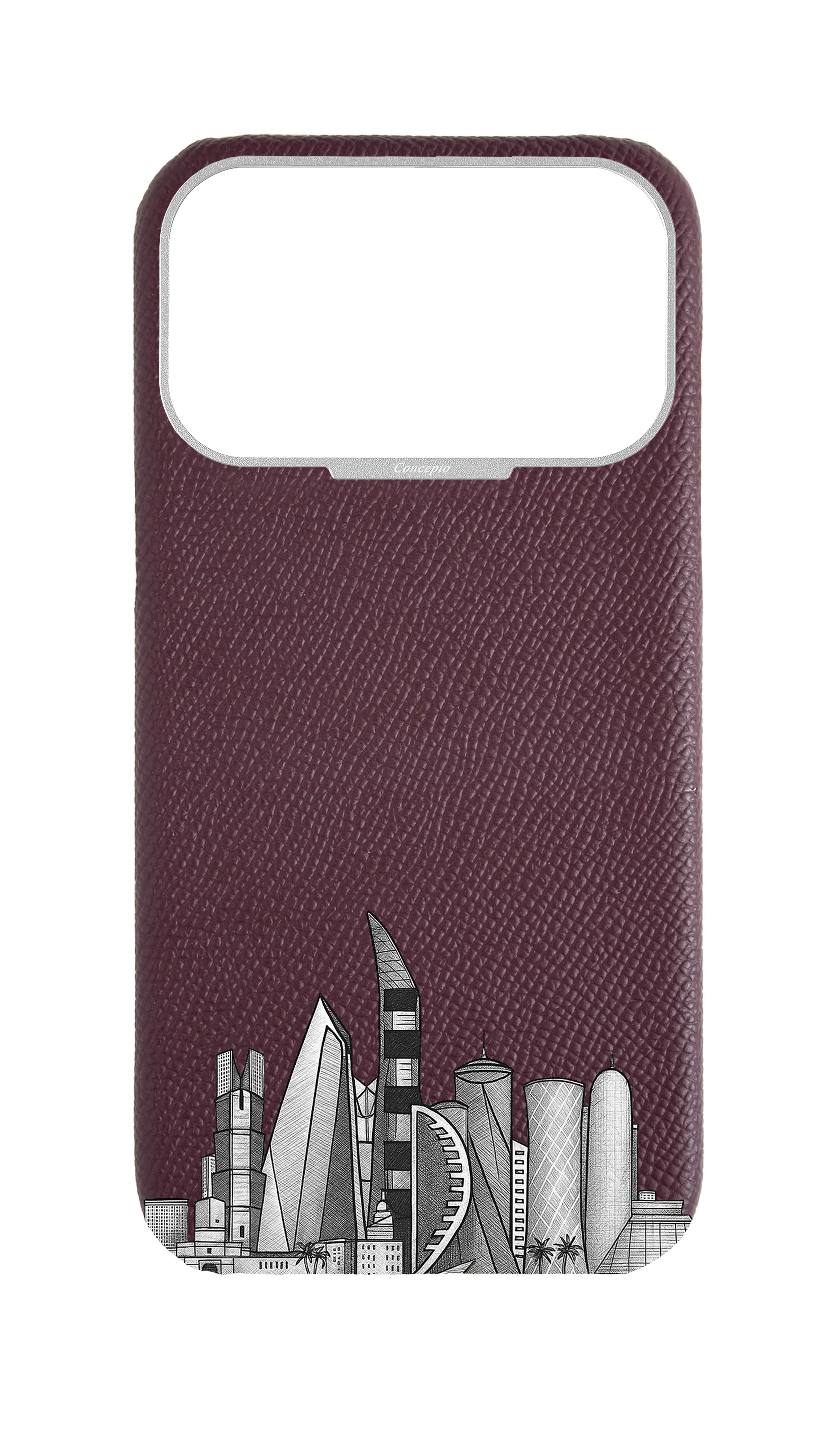 Maroon Strapless Case - Doha Skyline