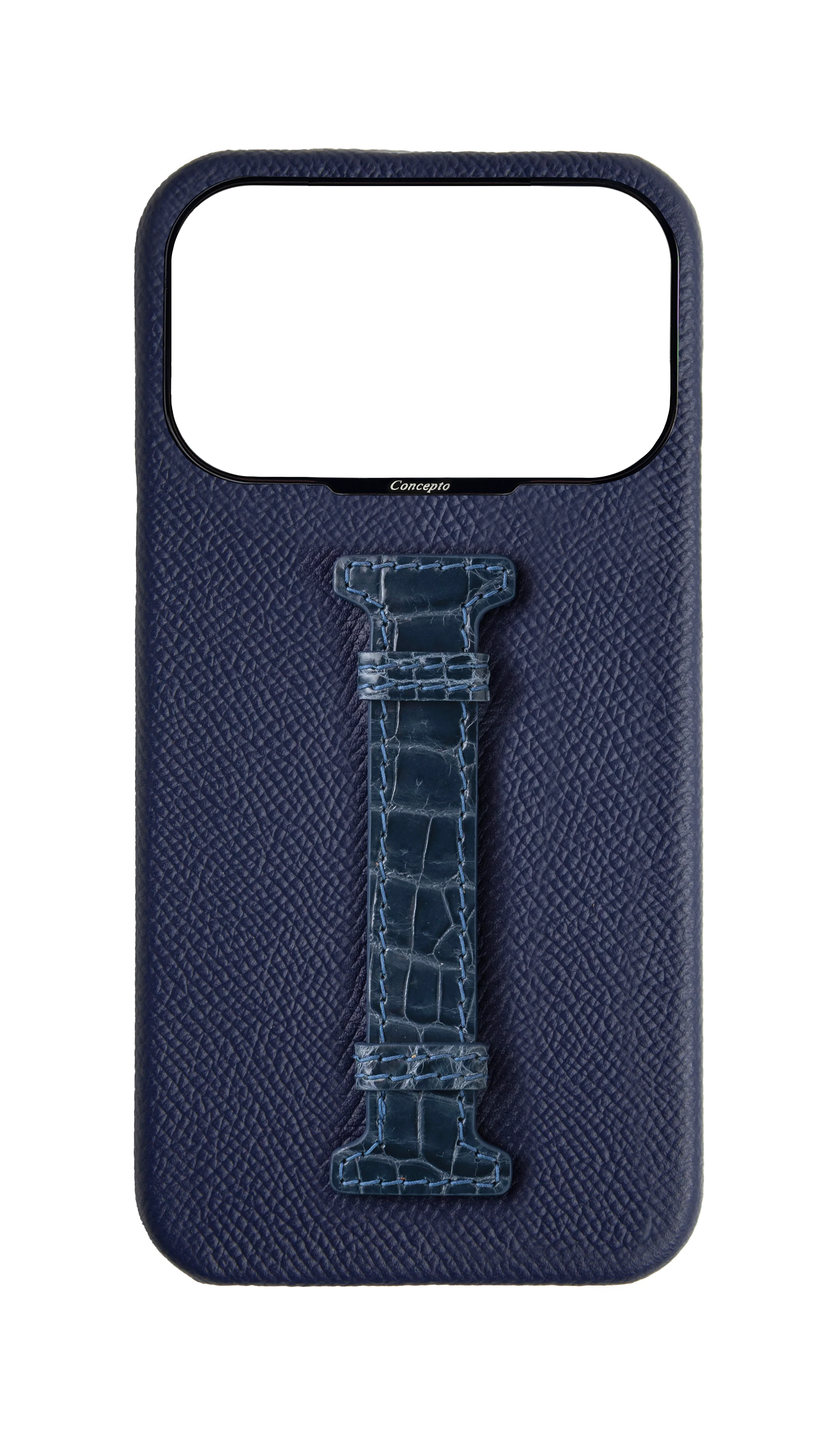 Navy Exotic Crocodile Middle Strap Case