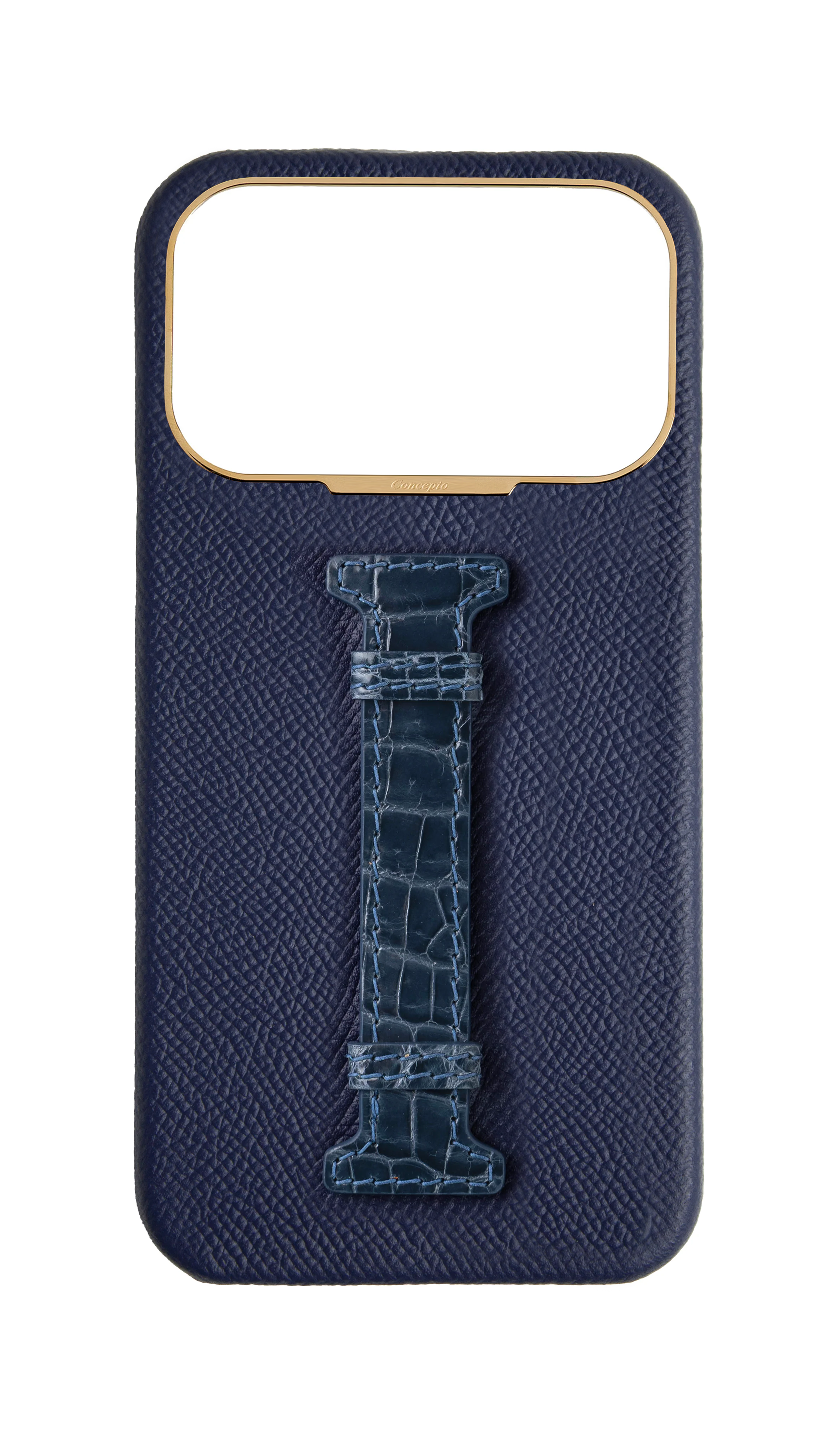 Navy Exotic Crocodile Middle Strap Case