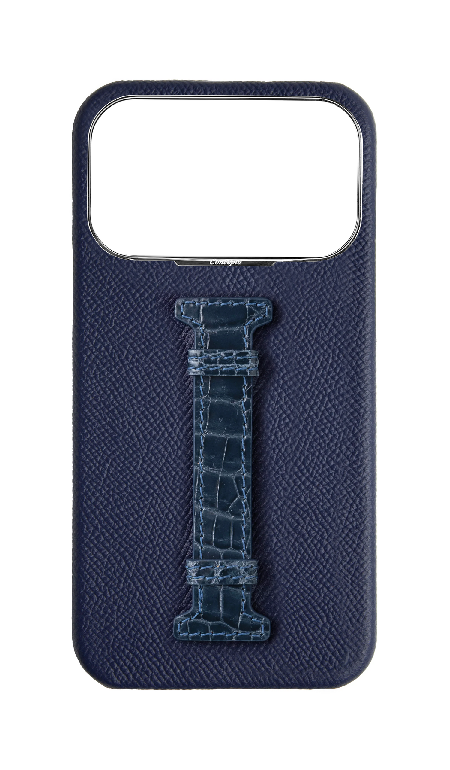 Navy Exotic Crocodile Middle Strap Case