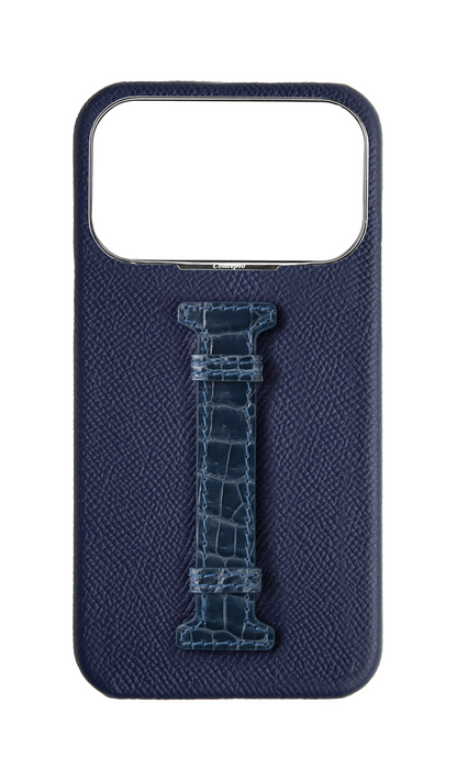 Navy Exotic Crocodile Middle Strap Case