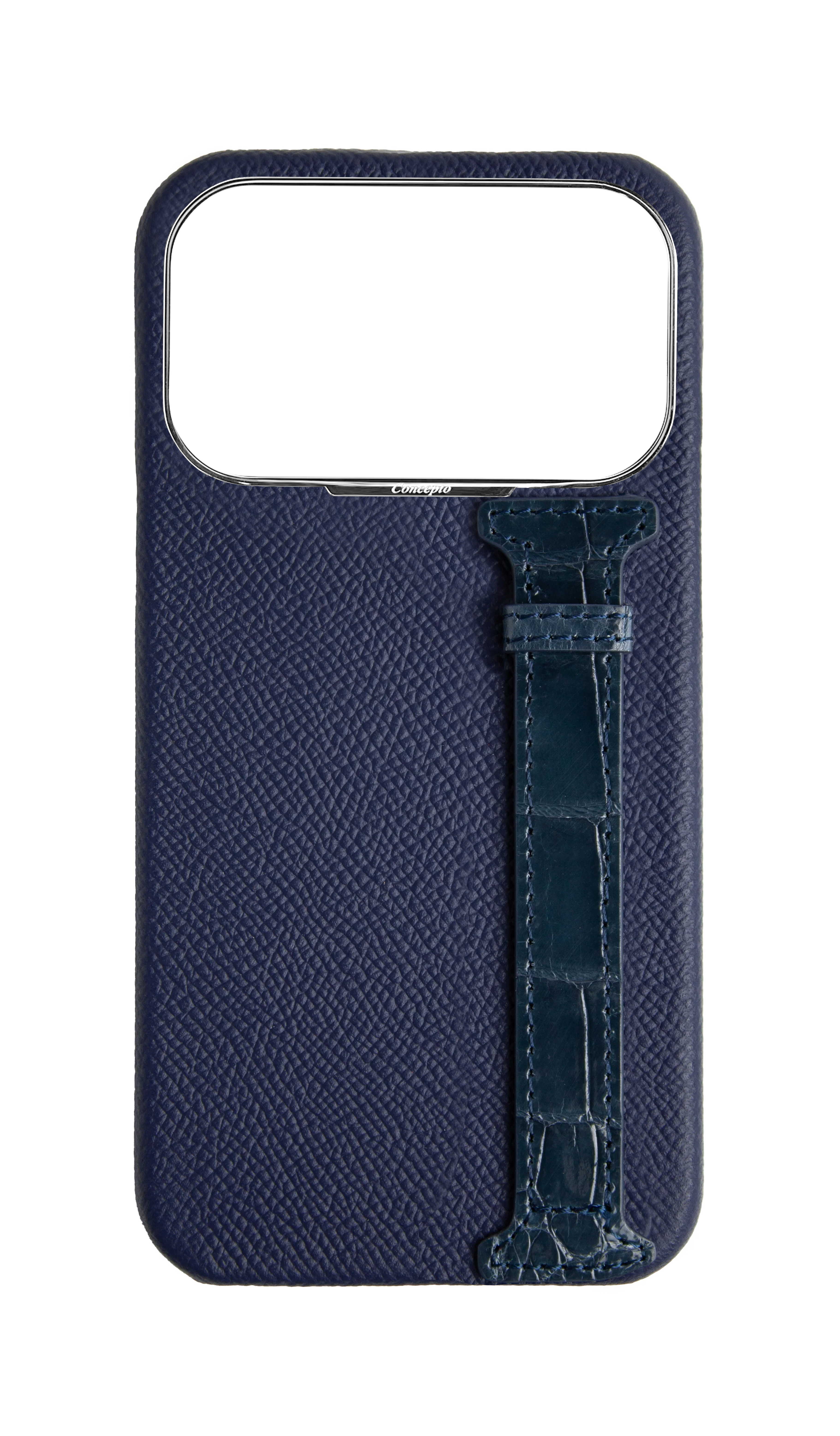 Navy Exotic Crocodile Side Strap Case