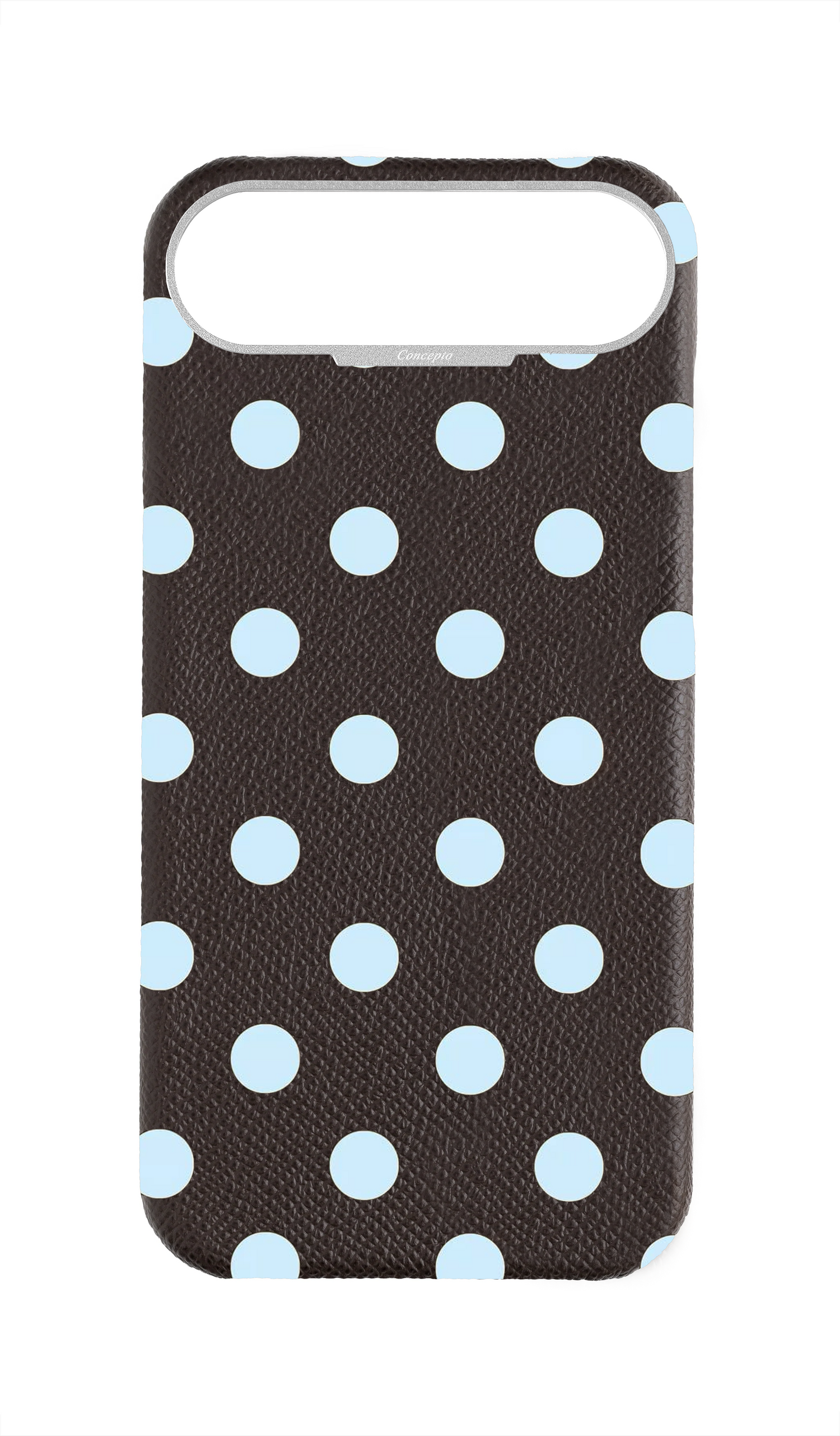 Brown Strapless Epsom Case - Polka Dots